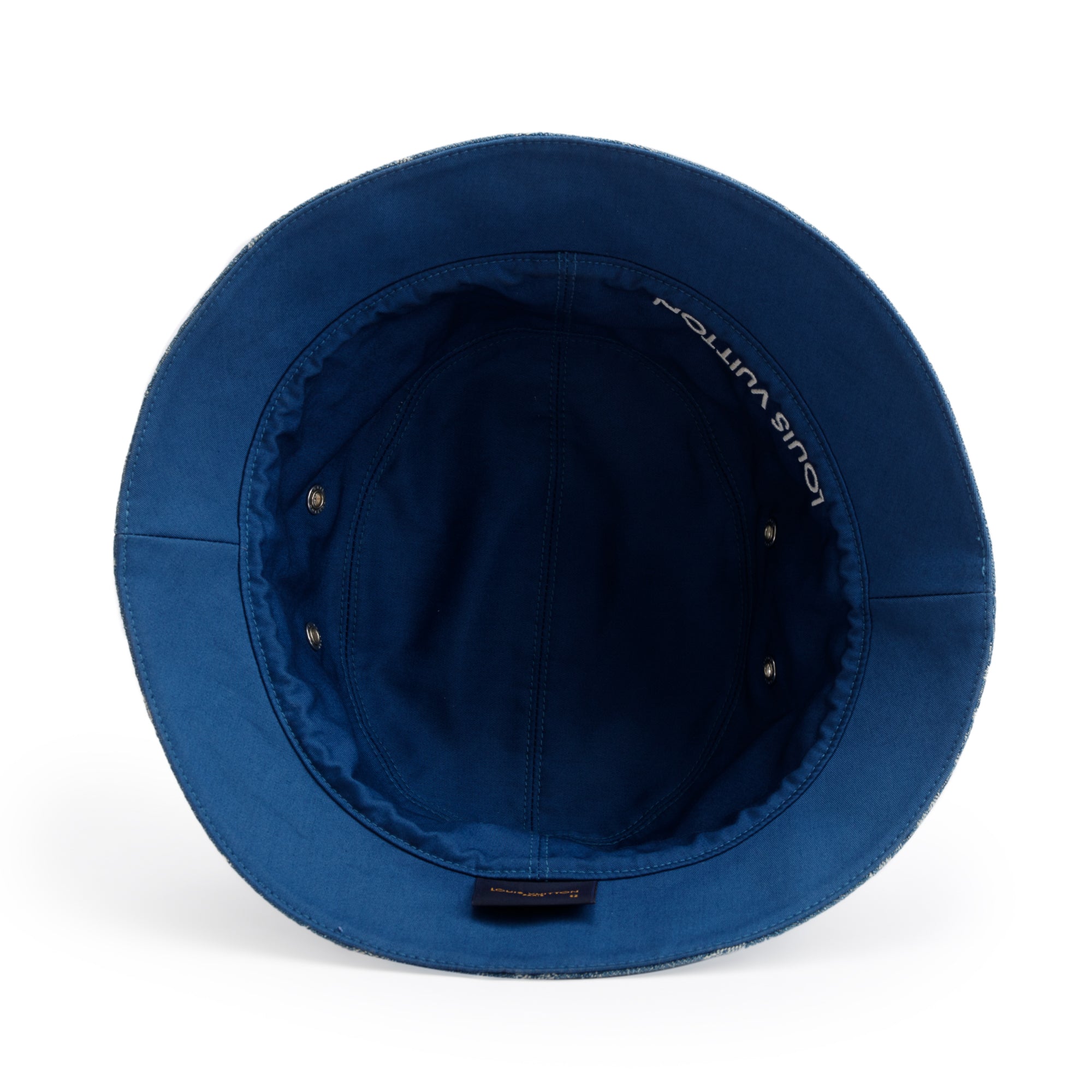 Louis Vuitton 2022 Blue Monogram Denim Essential Bucket Hat, Size 62 w/ Box