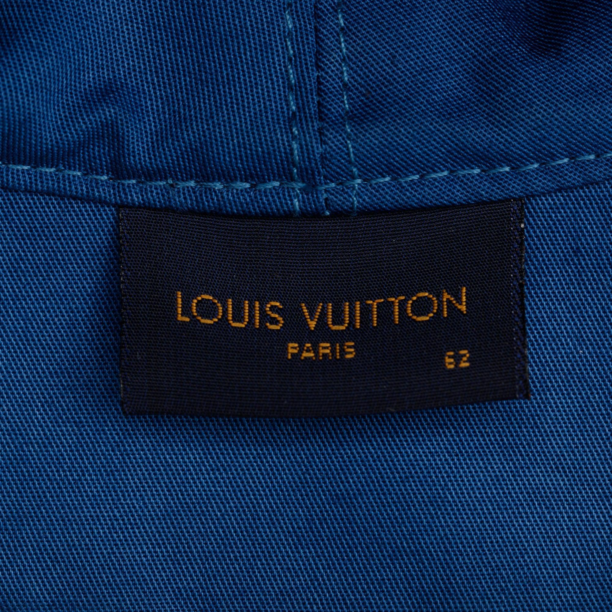 Louis Vuitton 2022 Blue Monogram Denim Essential Bucket Hat, Size 62 w/ Box