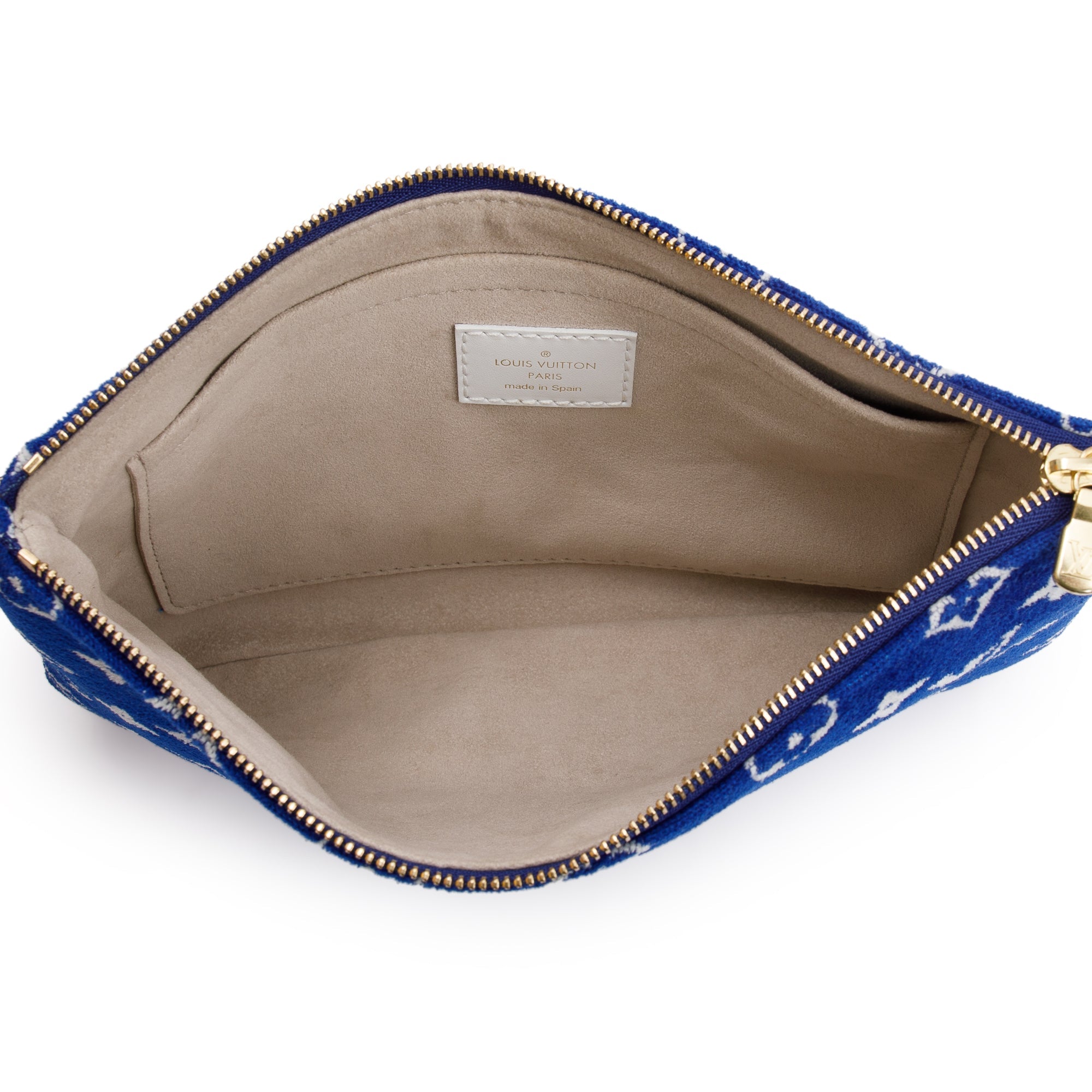 Louis Vuitton 2022 Blue Monogram Velvet Neverfull MM w/ Pouch & Box