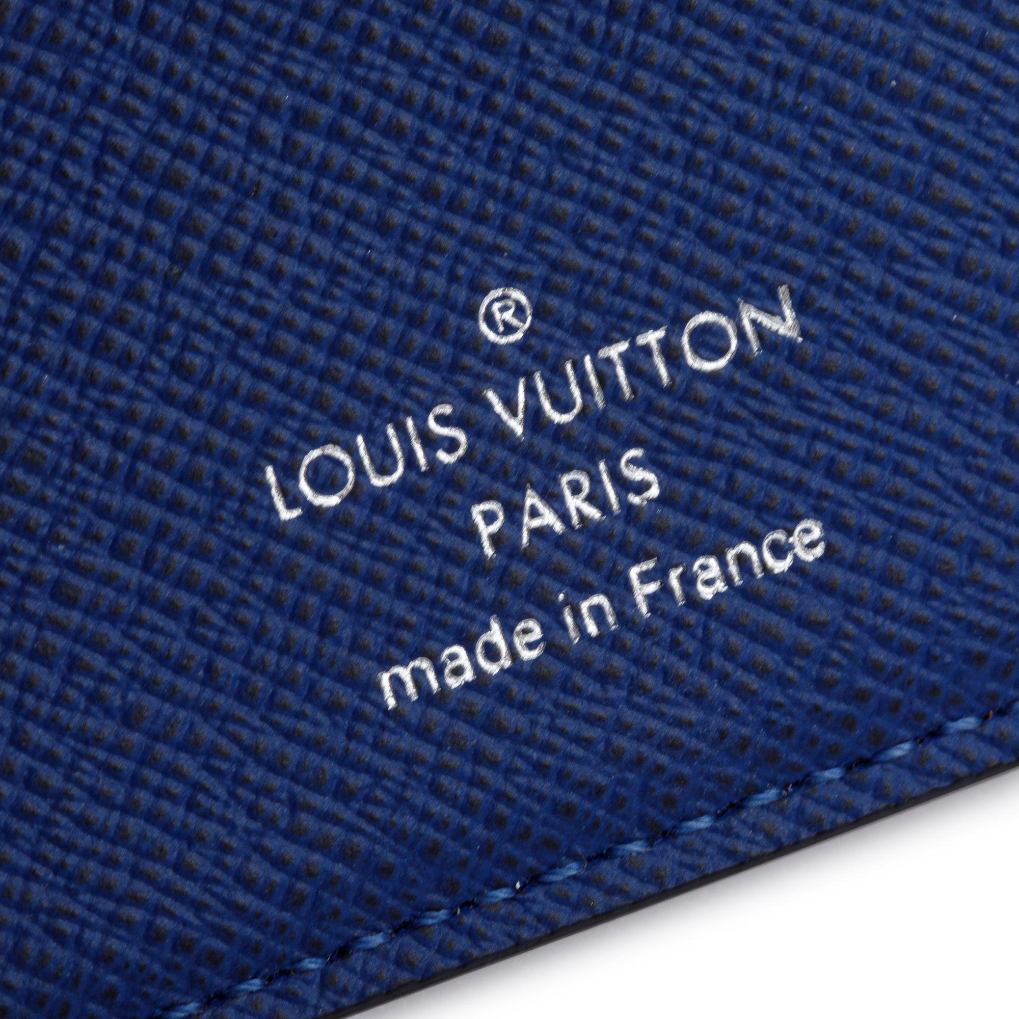 Louis Vuitton 2022 Blue Taiga Leather & Monogram Multiple Wallet w/ Box