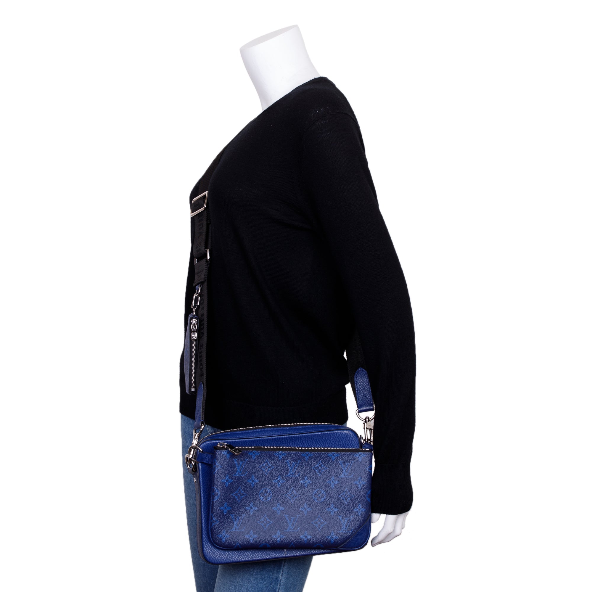 Louis Vuitton 2022 Blue Taigarama Trio Messenger Bag