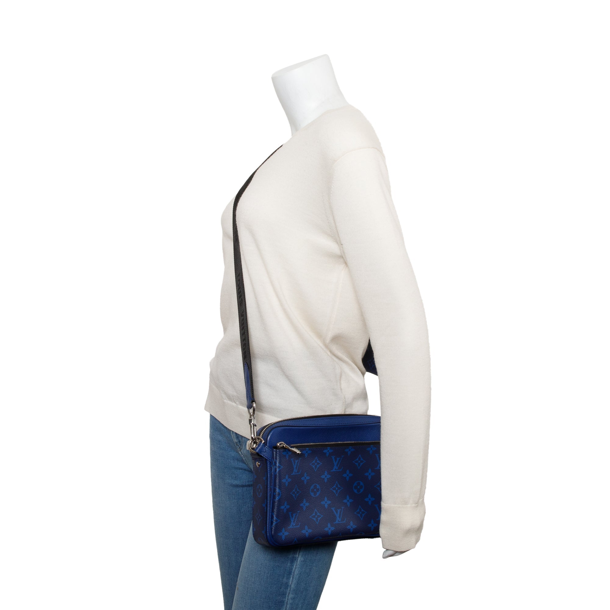 Louis Vuitton 2022 Blue Taigarama Trio Messenger Bag w/ Box