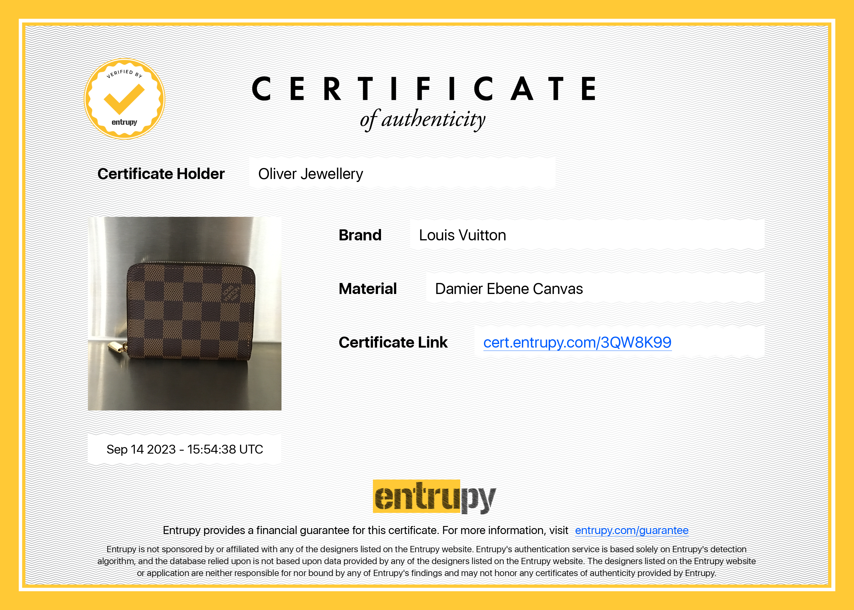 Louis Vuitton 2022 Damien Ebene Zippy Coin Purse w/ Box