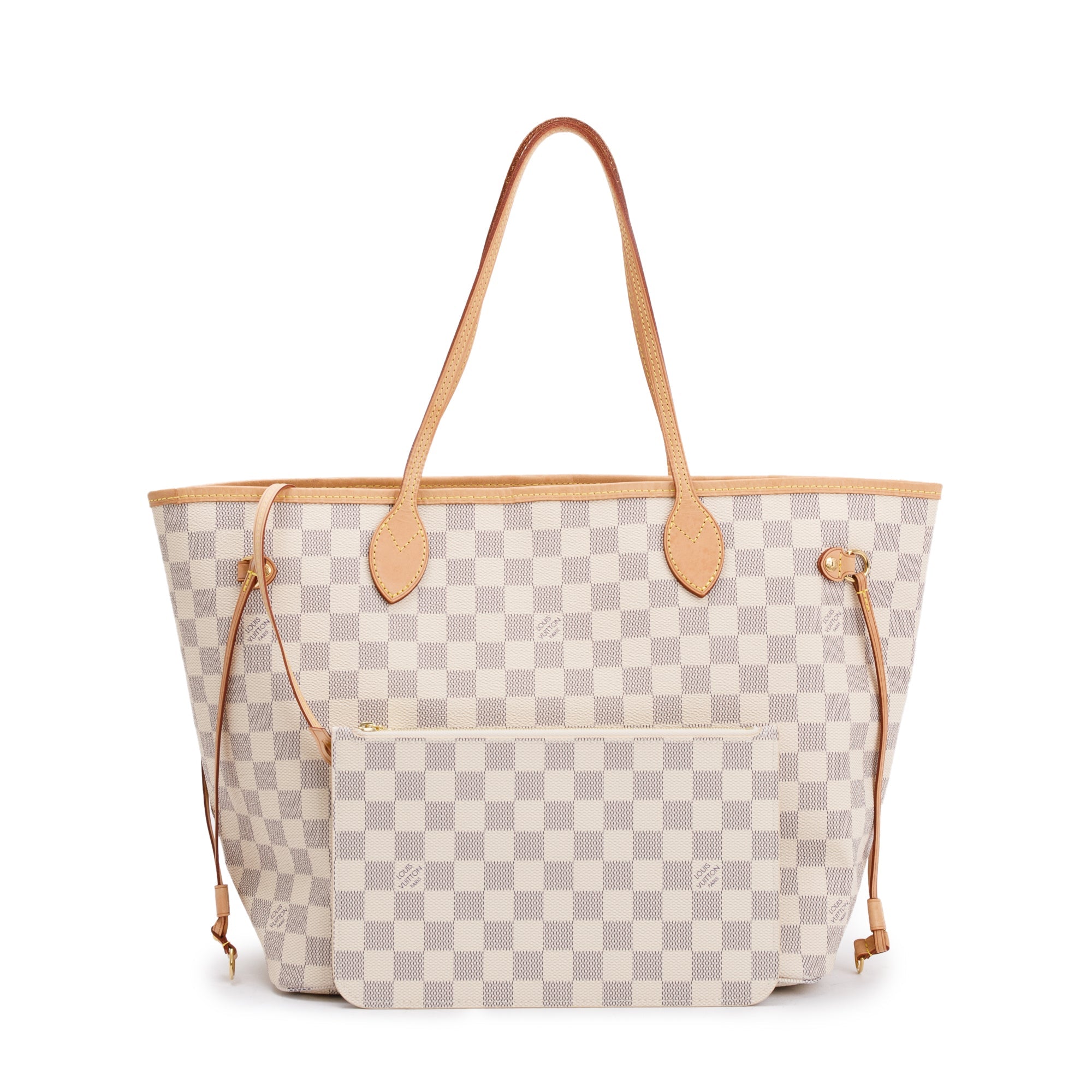 Louis Vuitton 2022 Damier Azur Neverfull MM w/ Pouch & Receipt