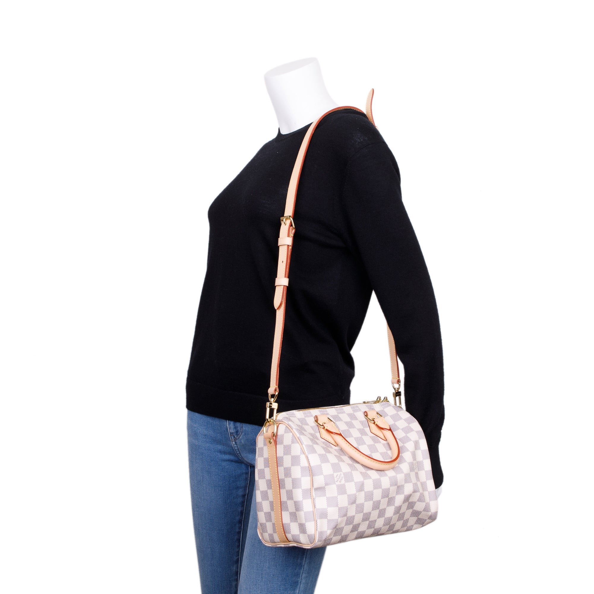 Louis Vuitton 2022 Damier Azur Speedy Bandouliere 25 w/ Box, Receipt & Strap