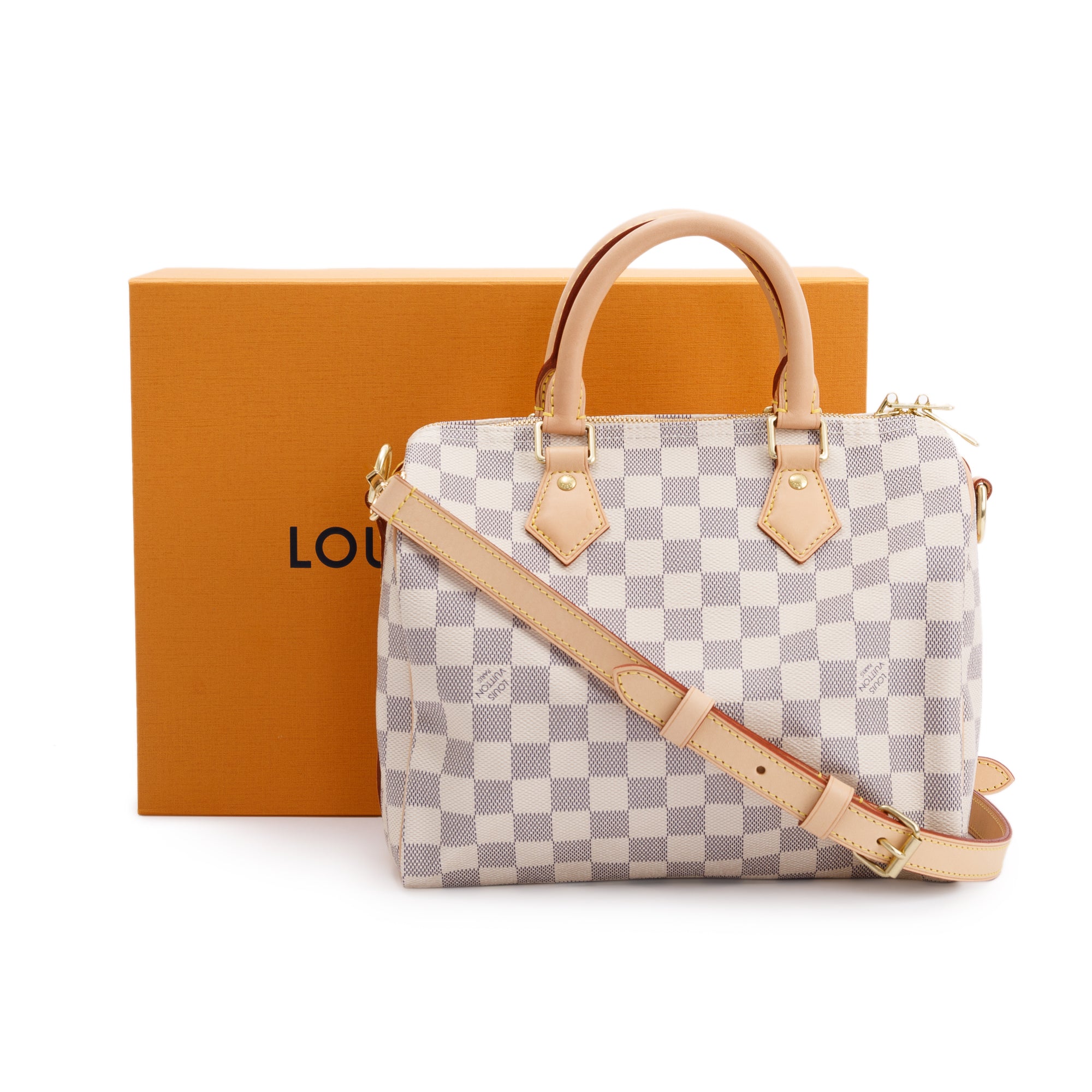 Louis Vuitton 2022 Damier Azur Speedy Bandouliere 25 w/ Box, Receipt & Strap
