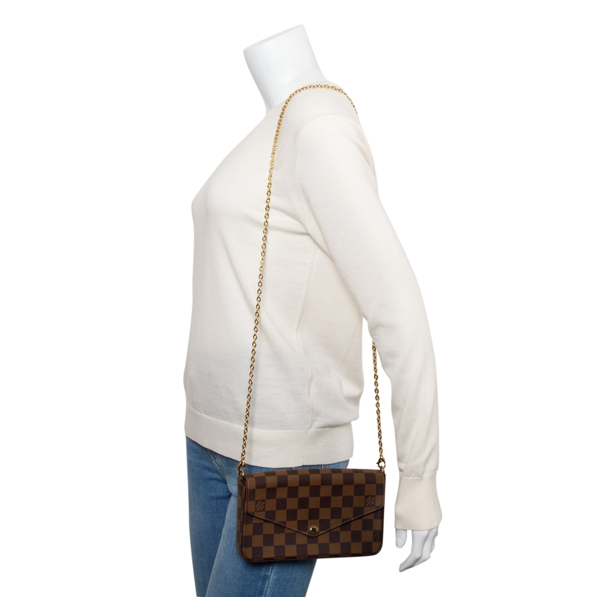 Louis Vuitton 2022 Damier Ebene Felicie Pochette w/ Inserts