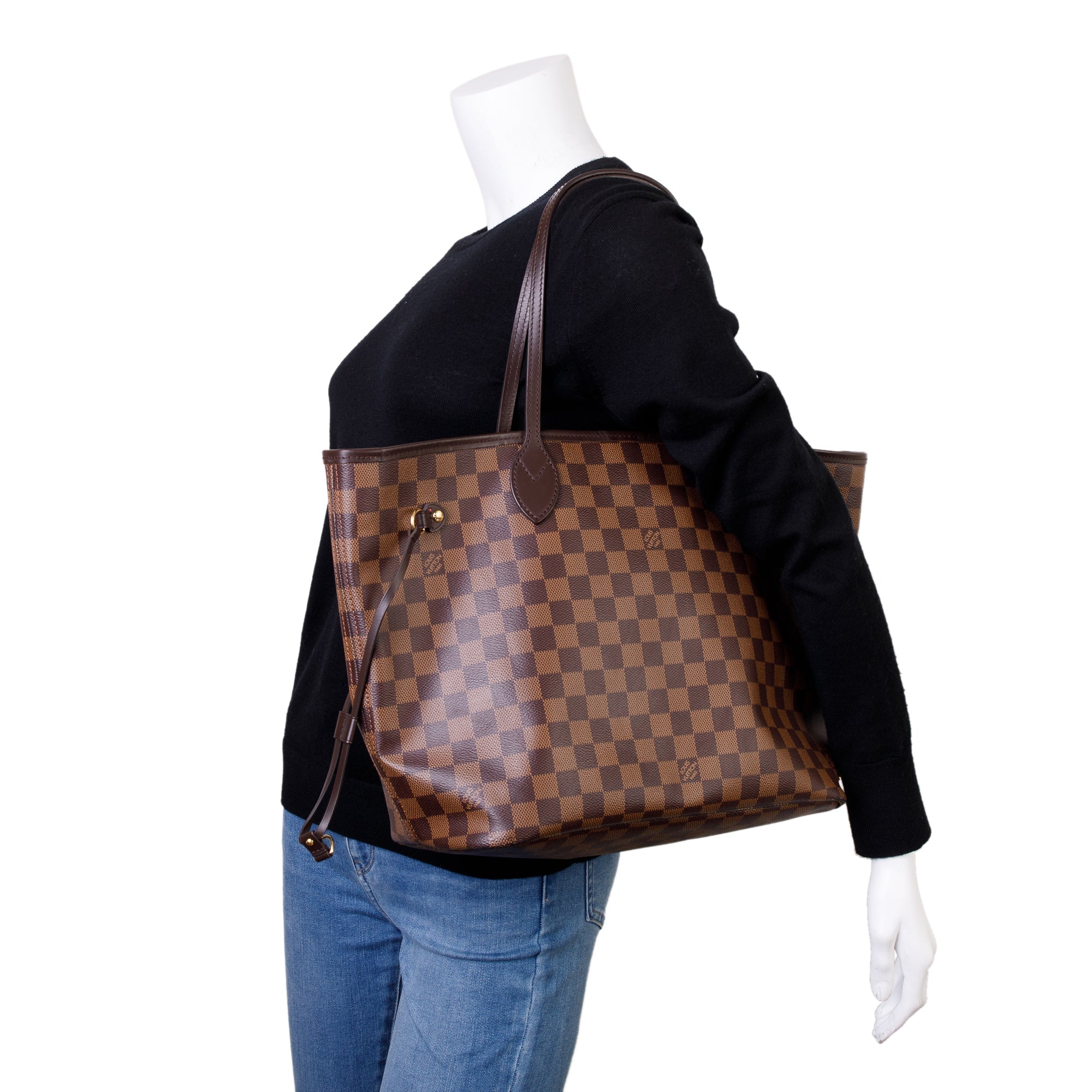 Louis Vuitton 2022 Damier Ebene Neverfull MM w/ Pouch & Box