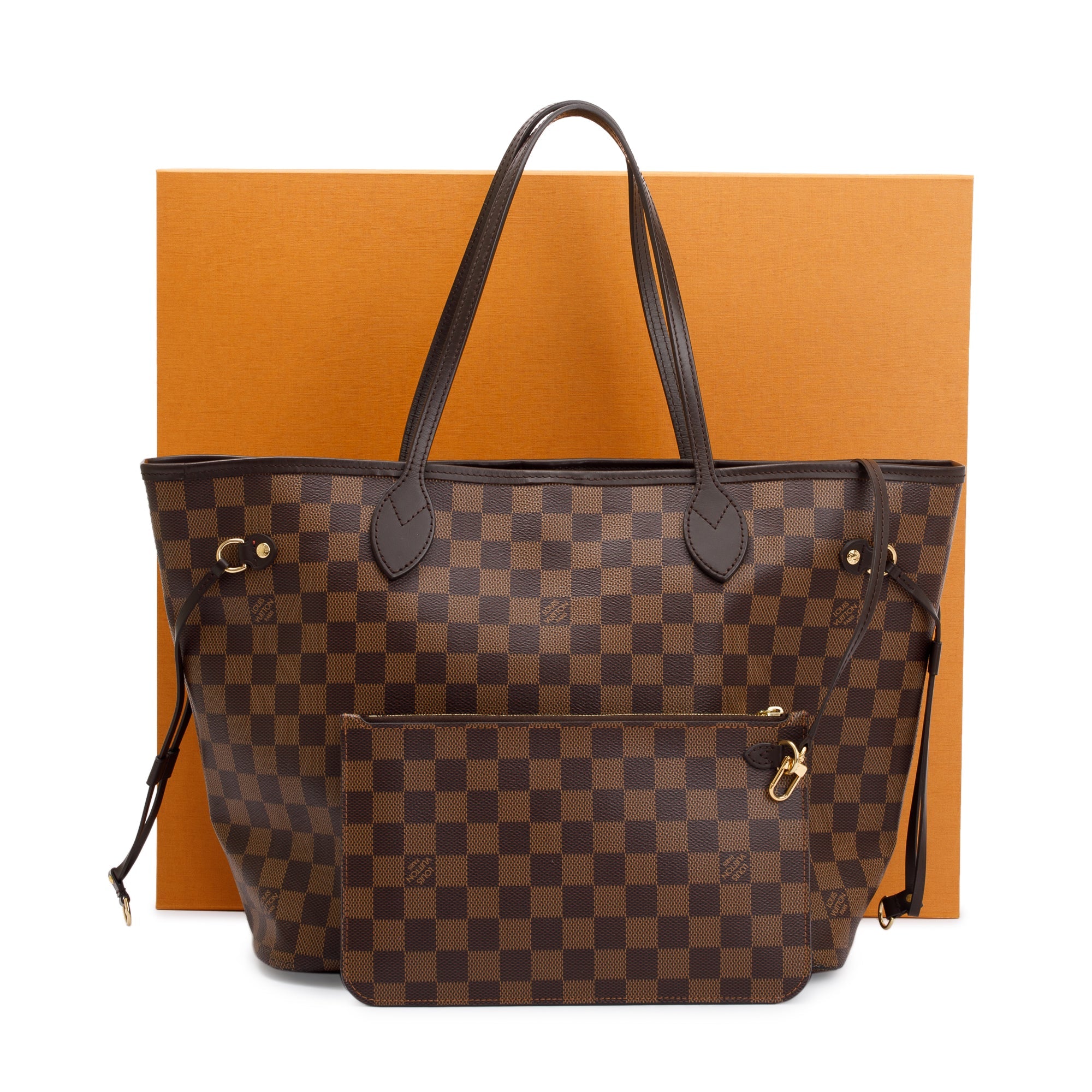 Louis Vuitton 2022 Damier Ebene Neverfull MM w/ Pouch & Box