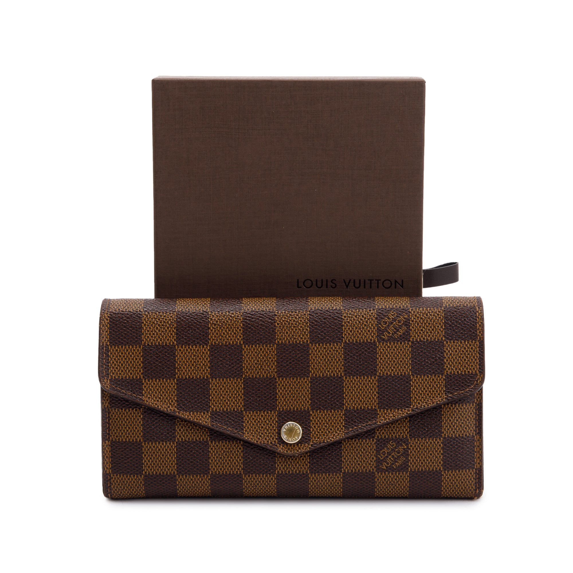 Louis Vuitton 2022 Damier Ebene Sarah Wallet w/ Box