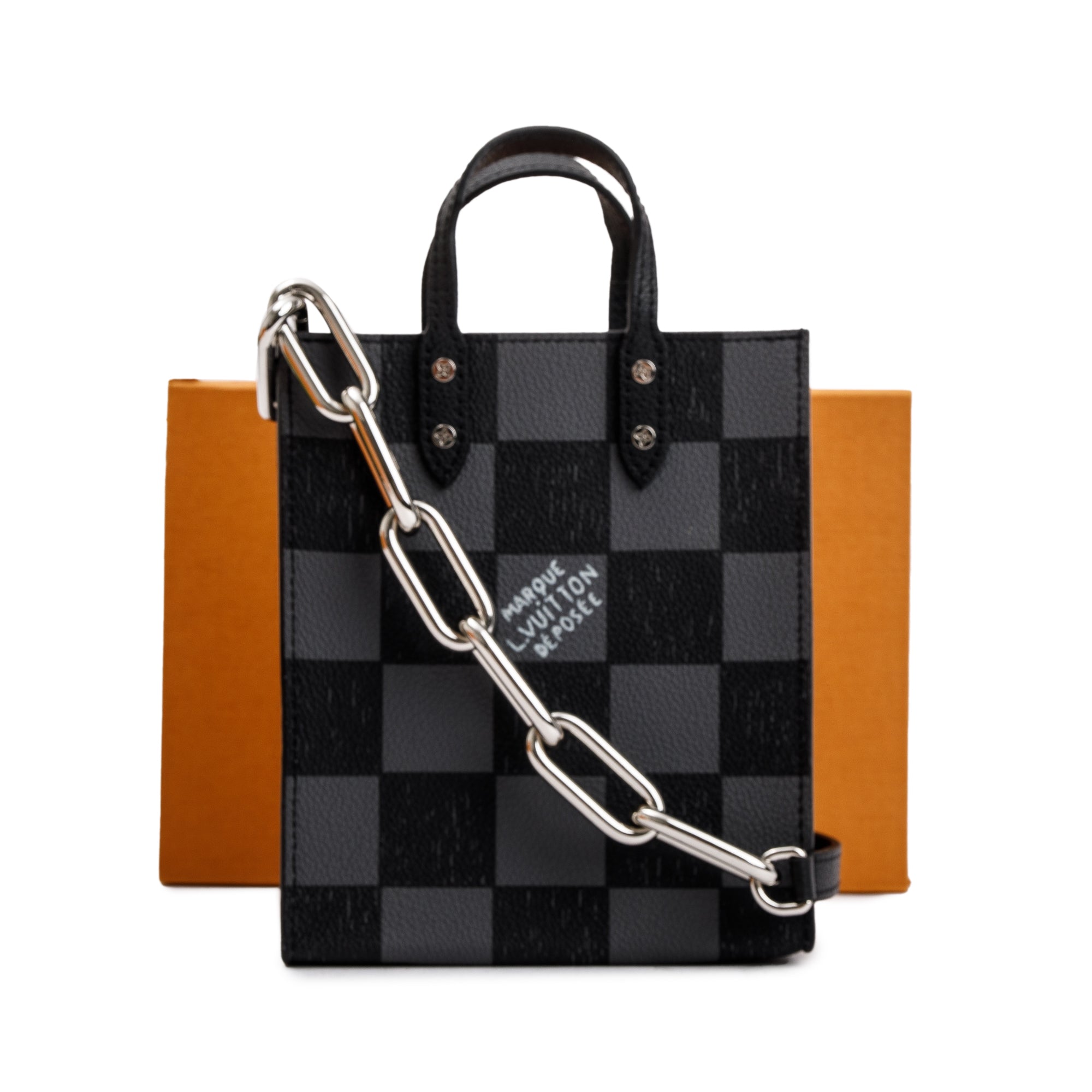 Louis Vuitton 2022 Damier Graphite Sac Plat XS w/ Strap & Box