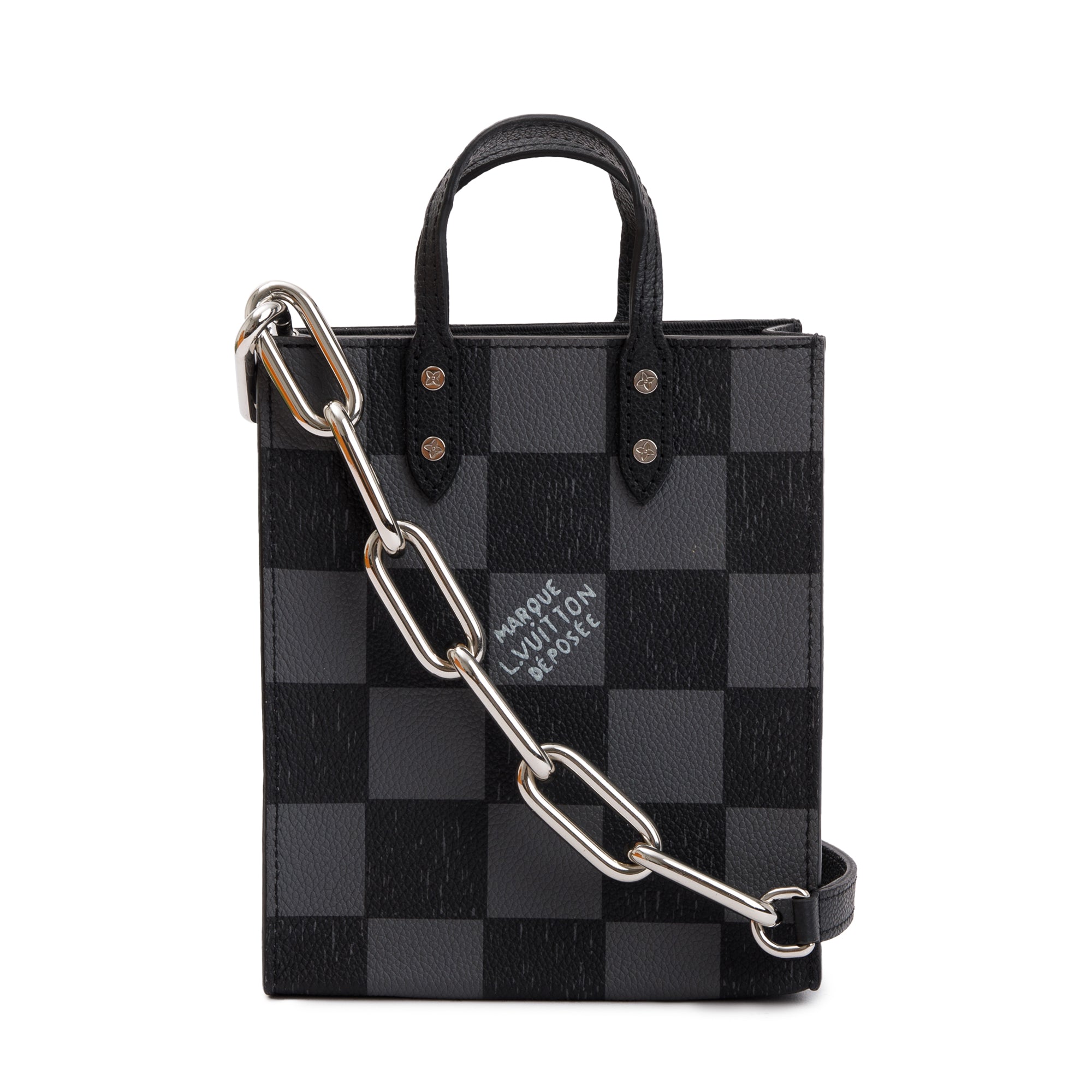 Louis Vuitton 2022 Damier Graphite Sac Plat XS w/ Strap & Box