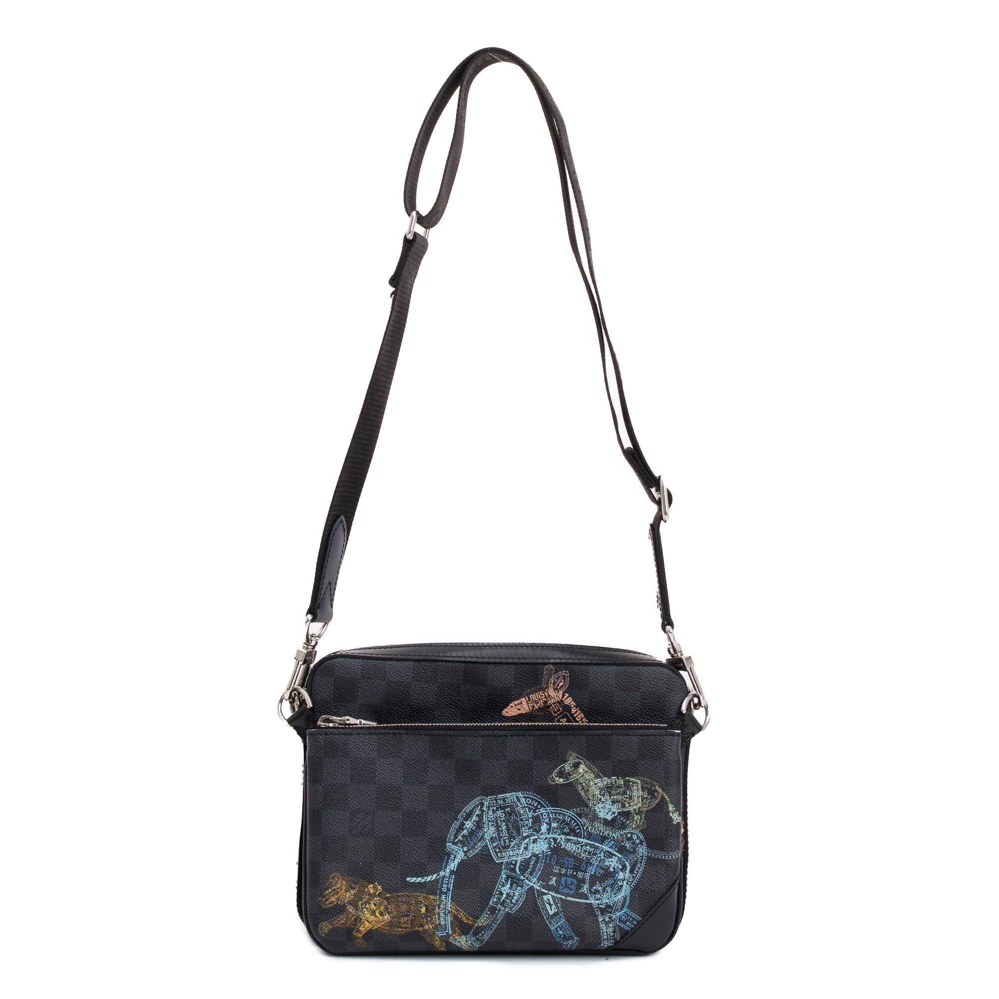 Louis Vuitton 2022 Damier Graphite Wild Animals Trio Messenger Bag