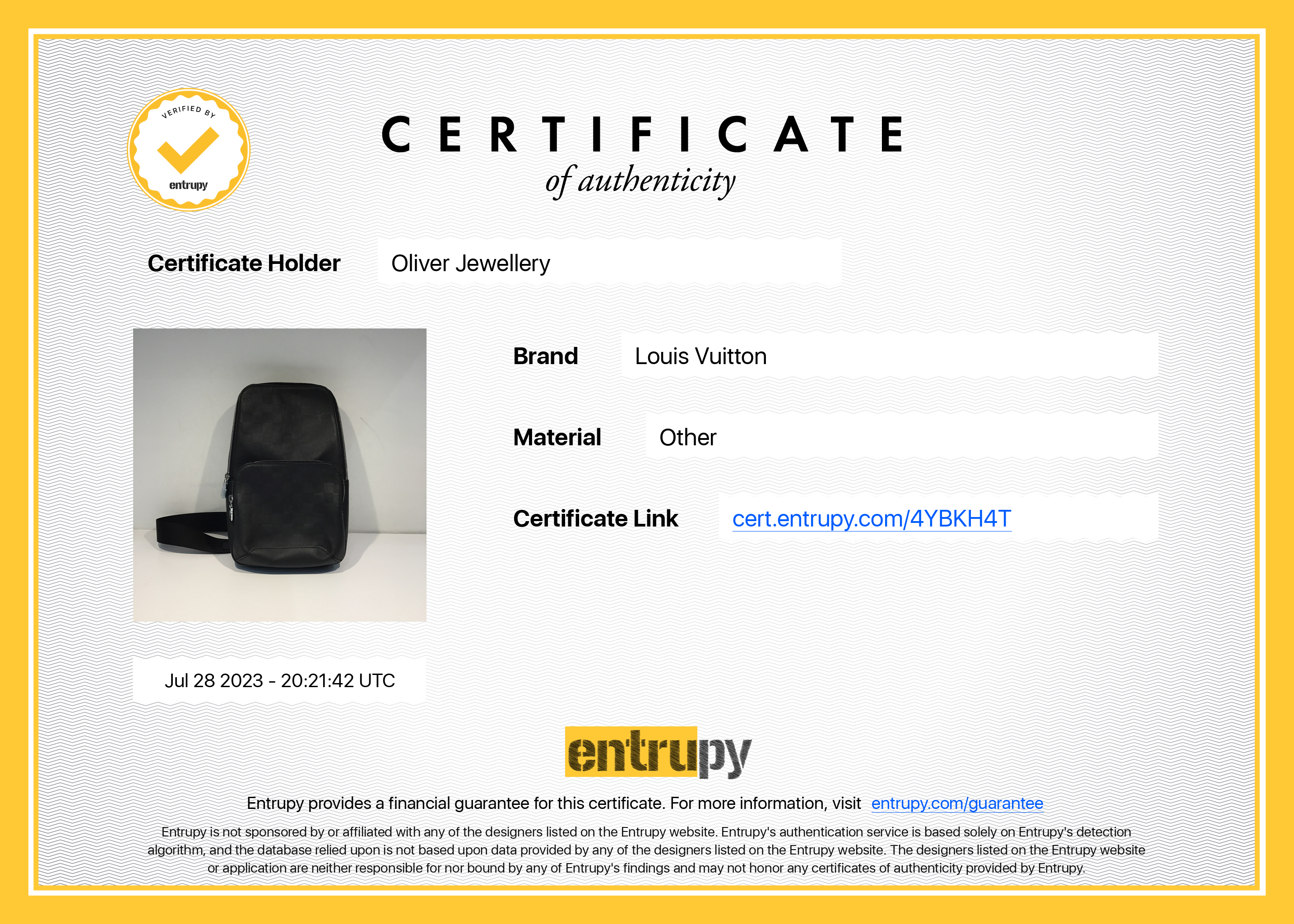 Louis Vuitton 2022 Damier Infini Leather Avenue Sling Bag