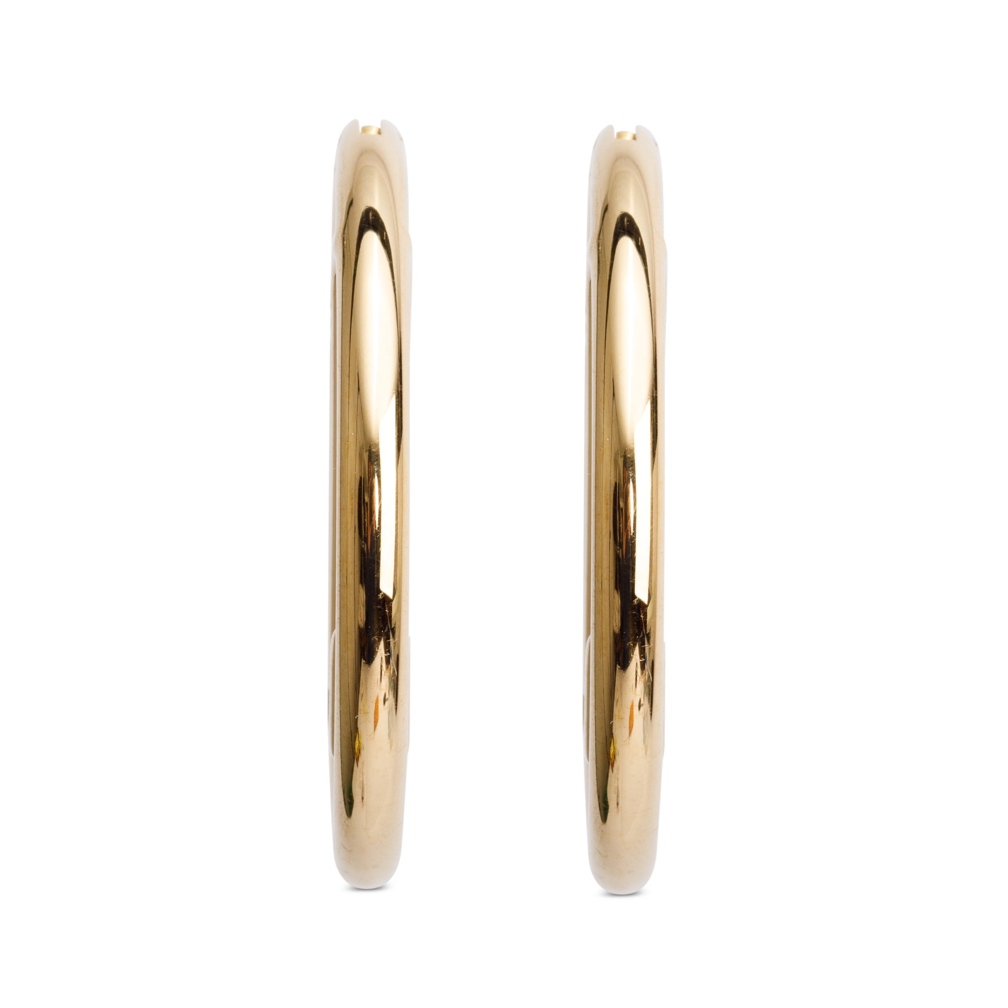 Louis Vuitton 2022 Gold-Plated Louise Hoop GM Earrings w/ Box & Receipt