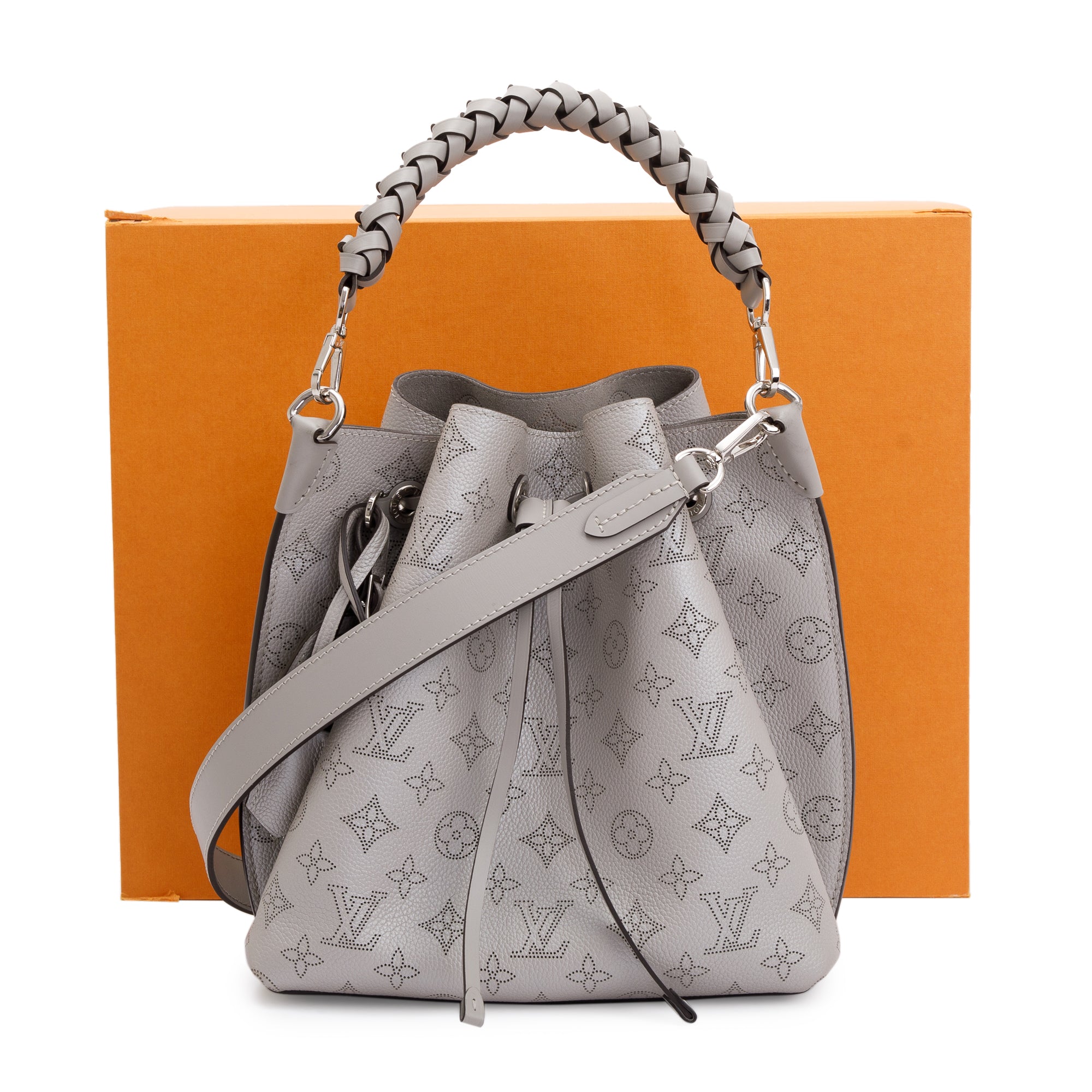 Louis Vuitton 2022 Grey Monogram Mahina Muria Bag w/ Strap & Box