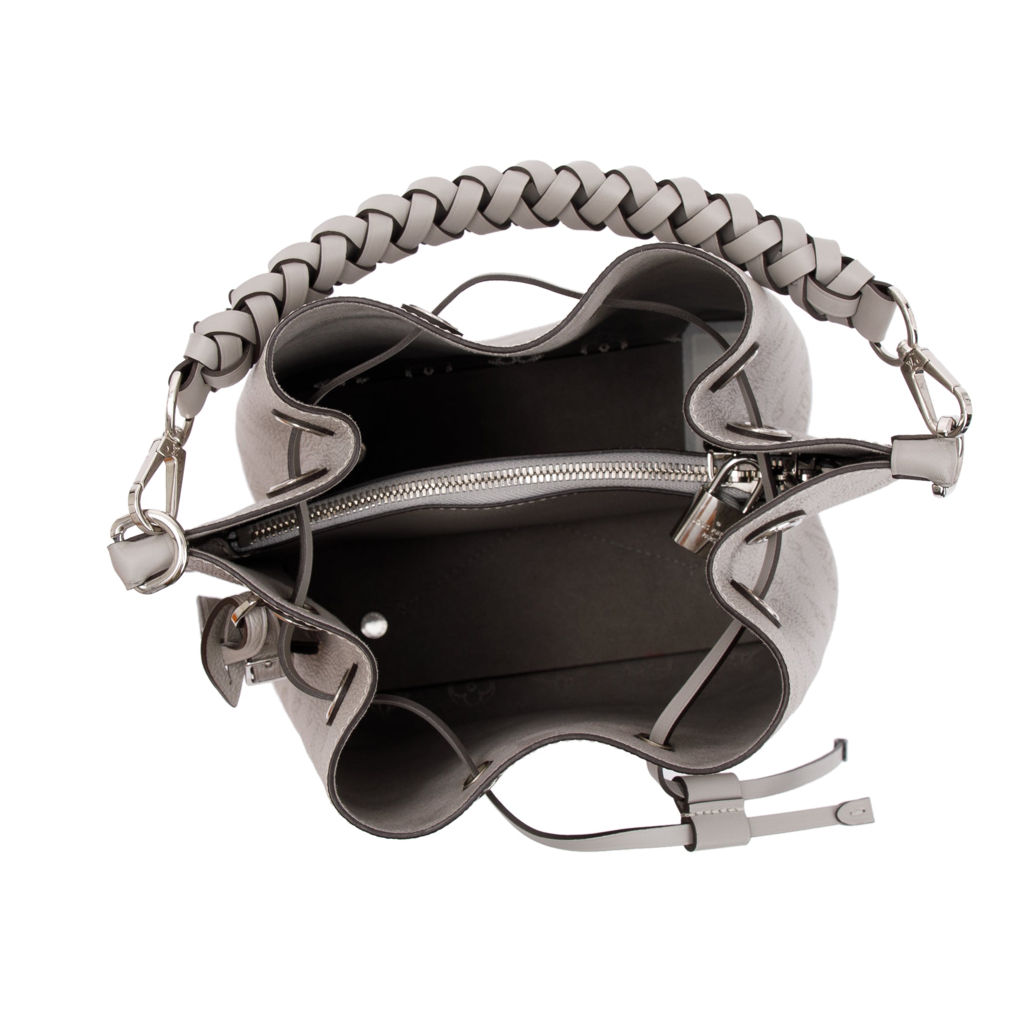 Louis Vuitton 2022 Grey Monogram Mahina Muria Bag w/ Strap & Box