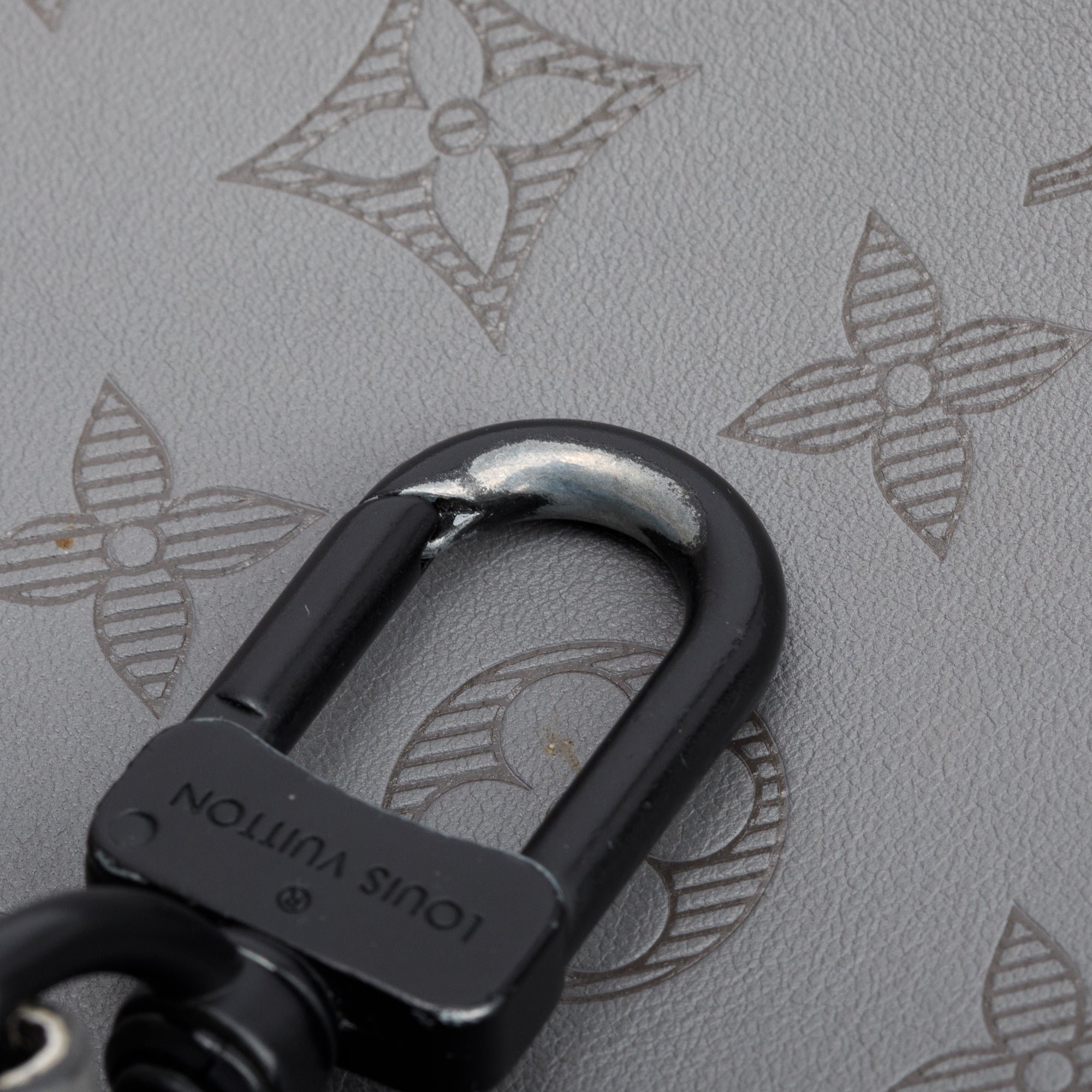 Louis Vuitton 2022 Grey Monogram Shadow Embossed Calfskin Leather Duo Messenger Bag