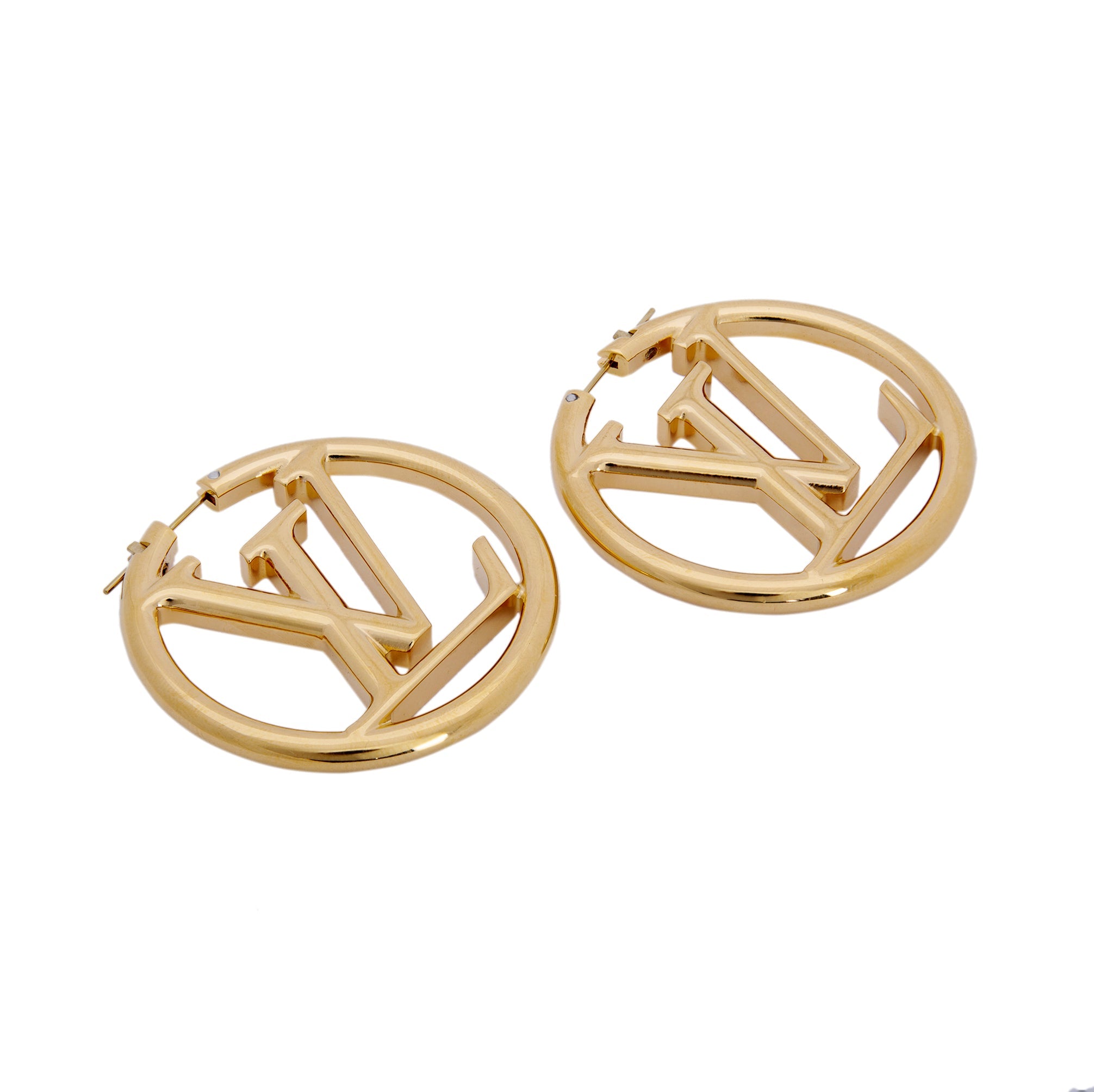 Louis Vuitton 2022 LV Louise Hoop GM Earrings w/ Box & Receipt