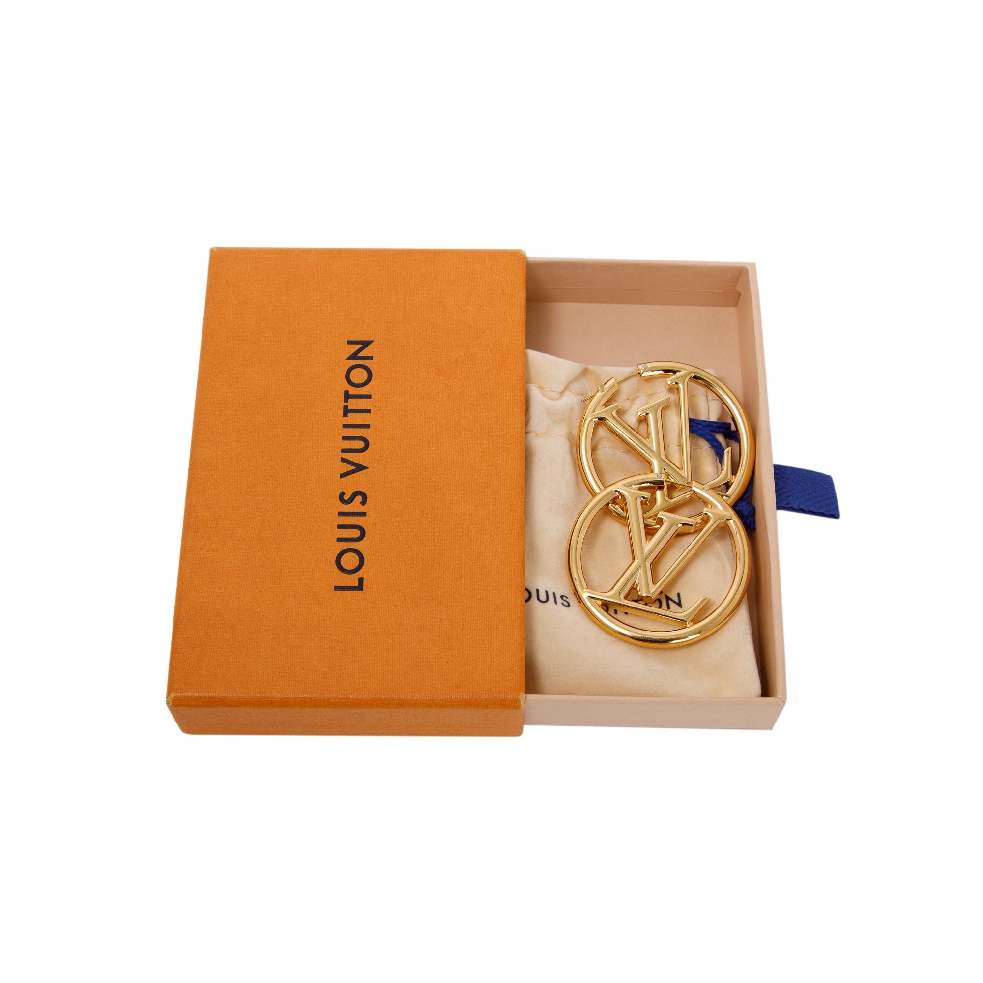 Louis Vuitton 2022 LV Louise Hoop GM Earrings w/ Box & Receipt