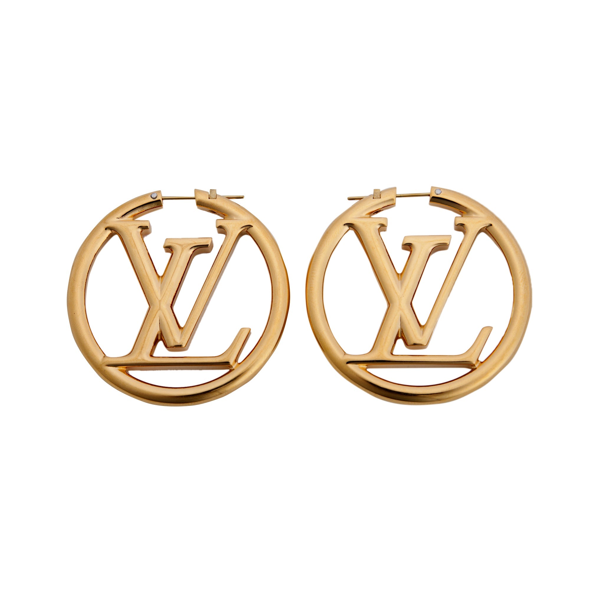 Louis Vuitton 2022 LV Louise Hoop GM Earrings w/ Box & Receipt