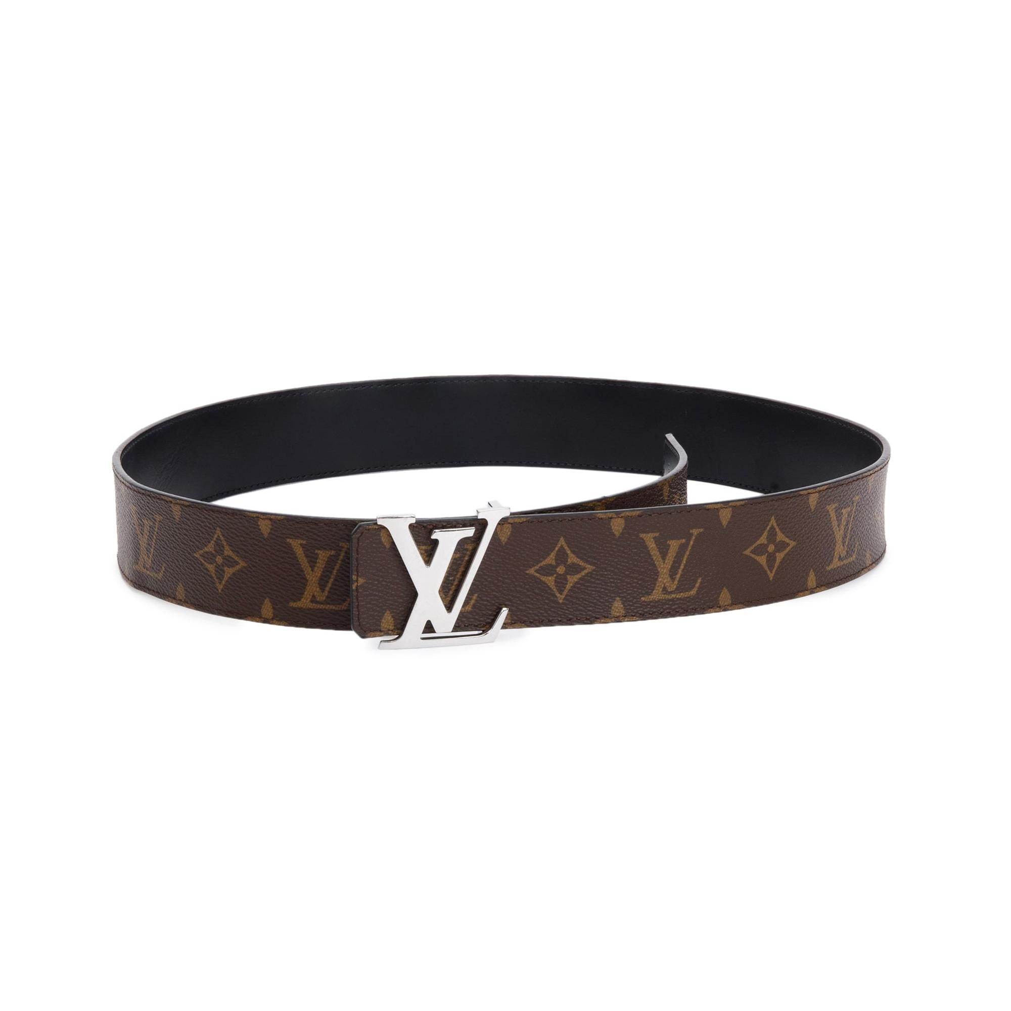 Louis Vuitton 2022 Monogram Canvas & Black Leather LV Initiales 40MM Reversible Belt 90 36