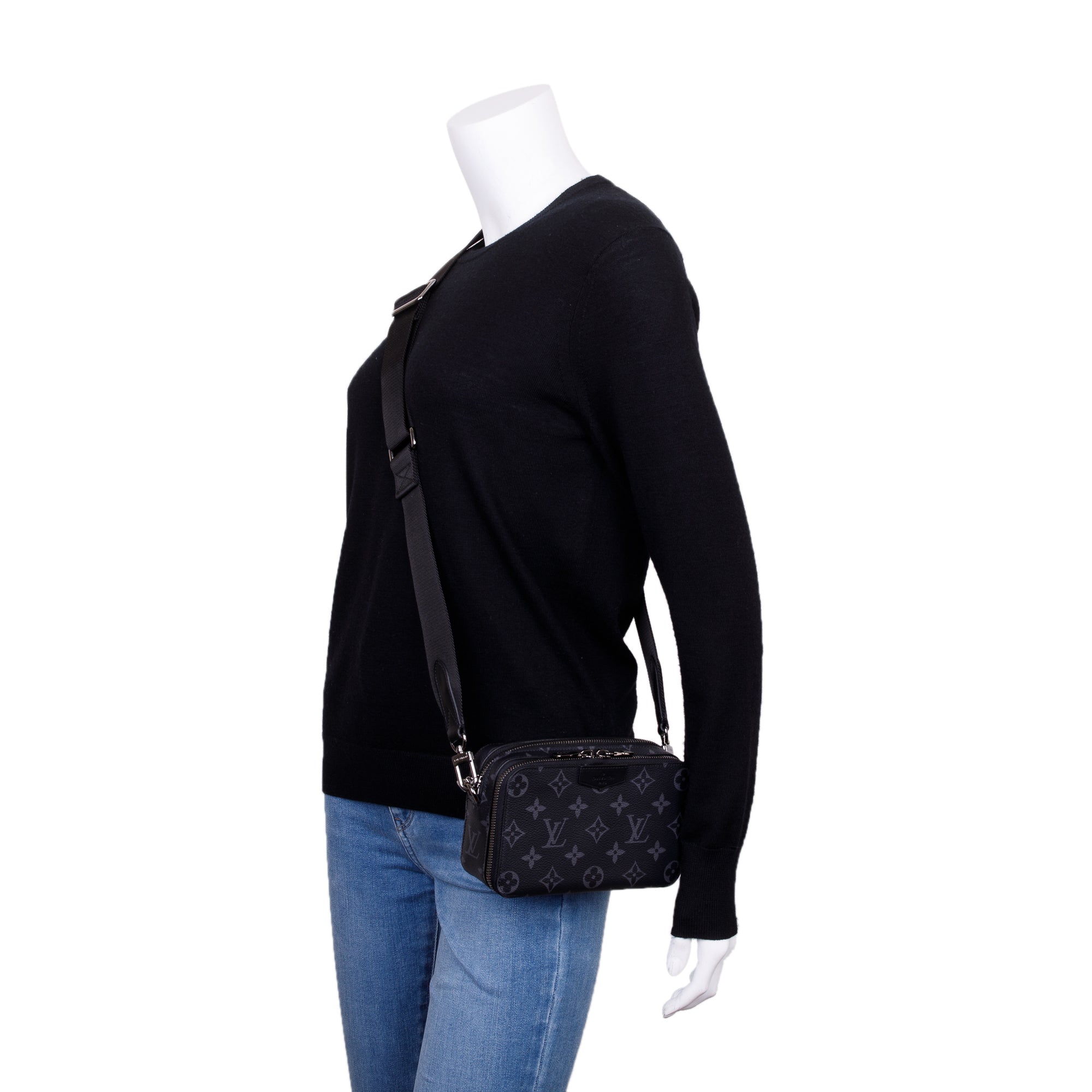 Louis Vuitton 2022 Monogram Eclipse Alpha Wearable Wallet Crossbody w/ Box