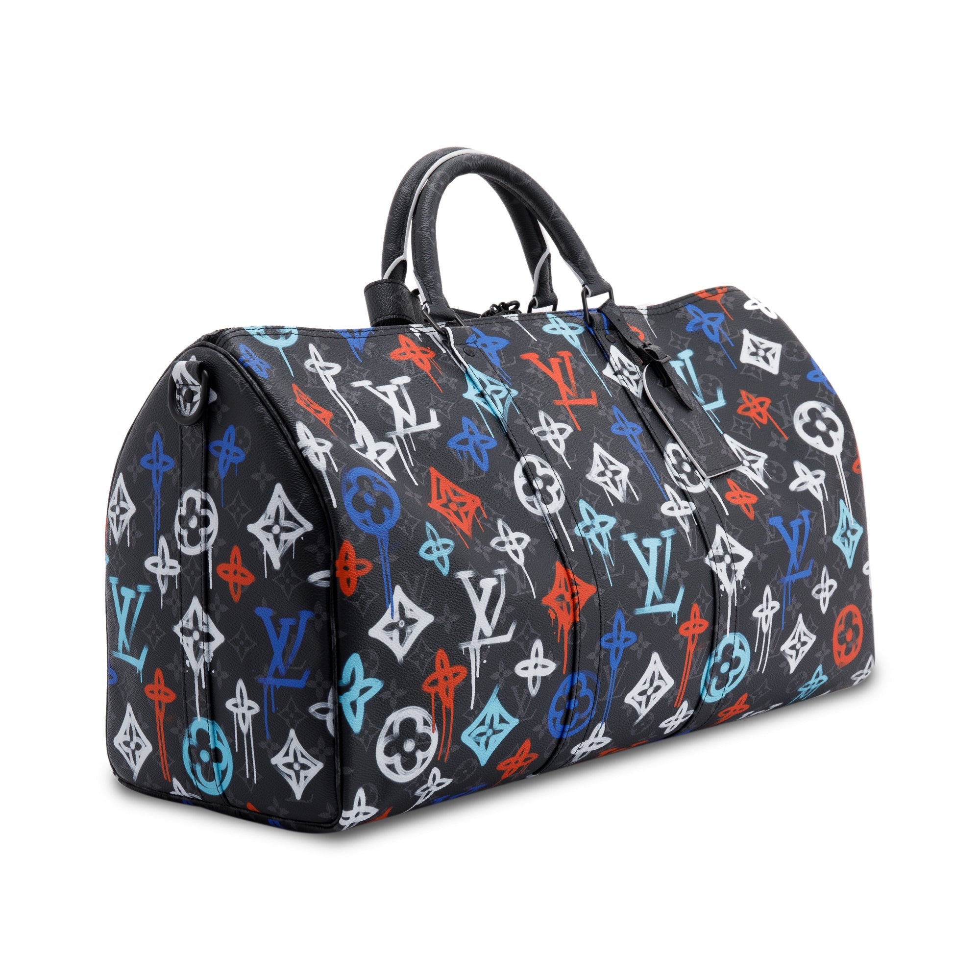 Louis Vuitton 2022 Monogram Eclipse Graffiti Keepall Bandouliere 50