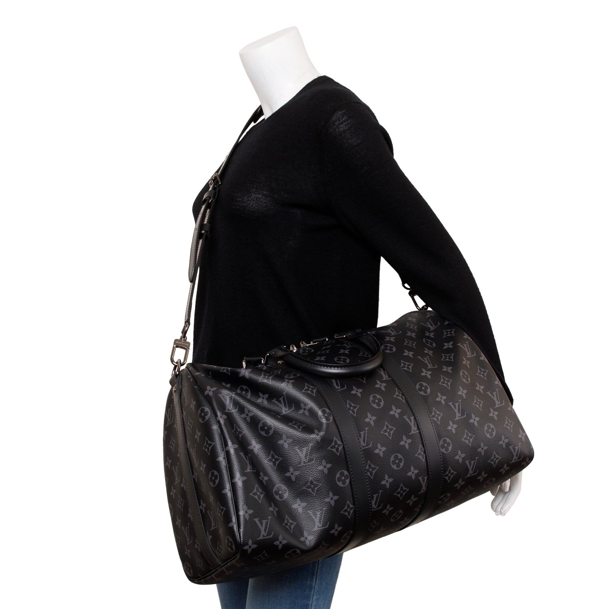 Louis Vuitton 2022 Monogram Eclipse Keepall Bandouliere 45 w/ Box