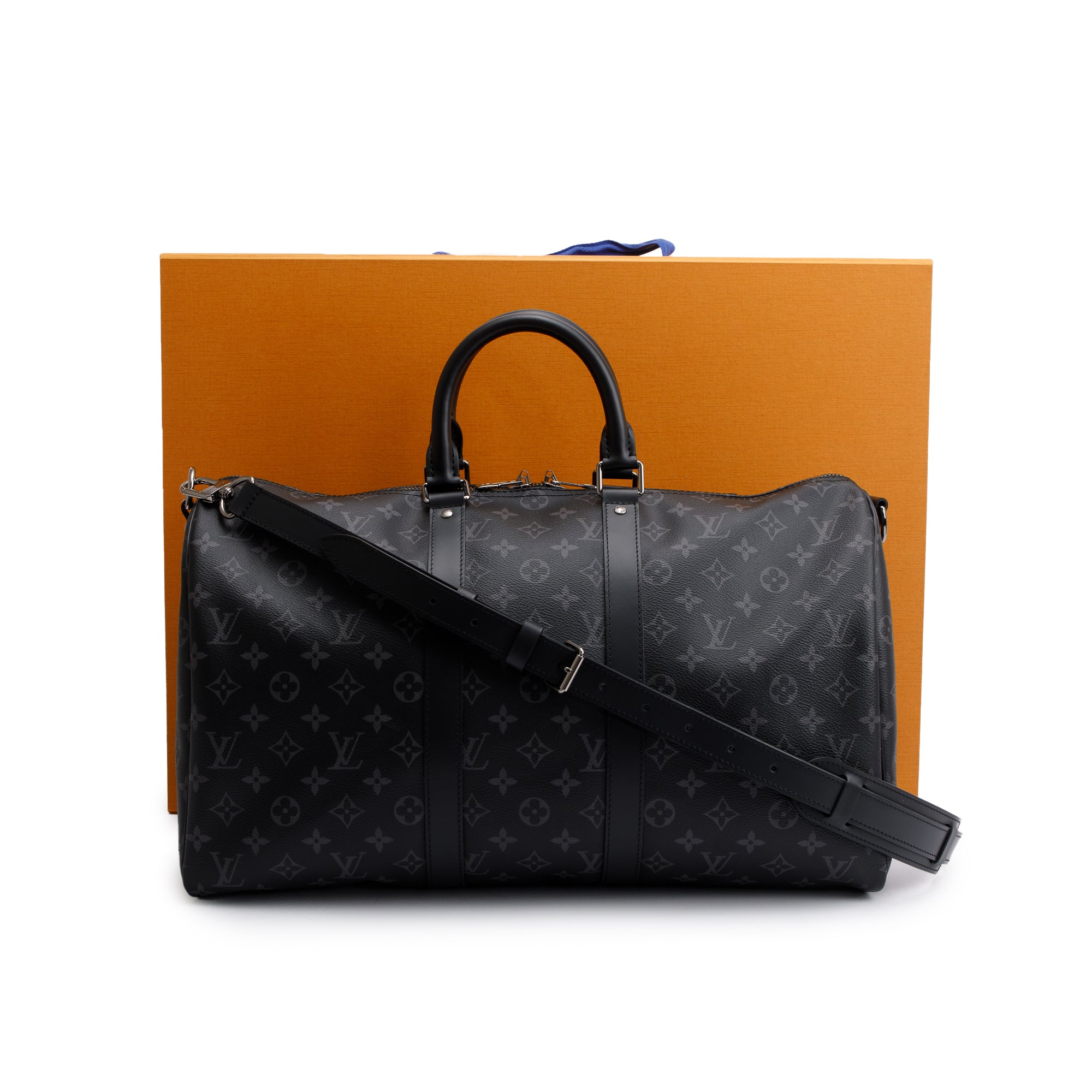 Louis Vuitton 2022 Monogram Eclipse Keepall Bandouliere 45 w/ Box
