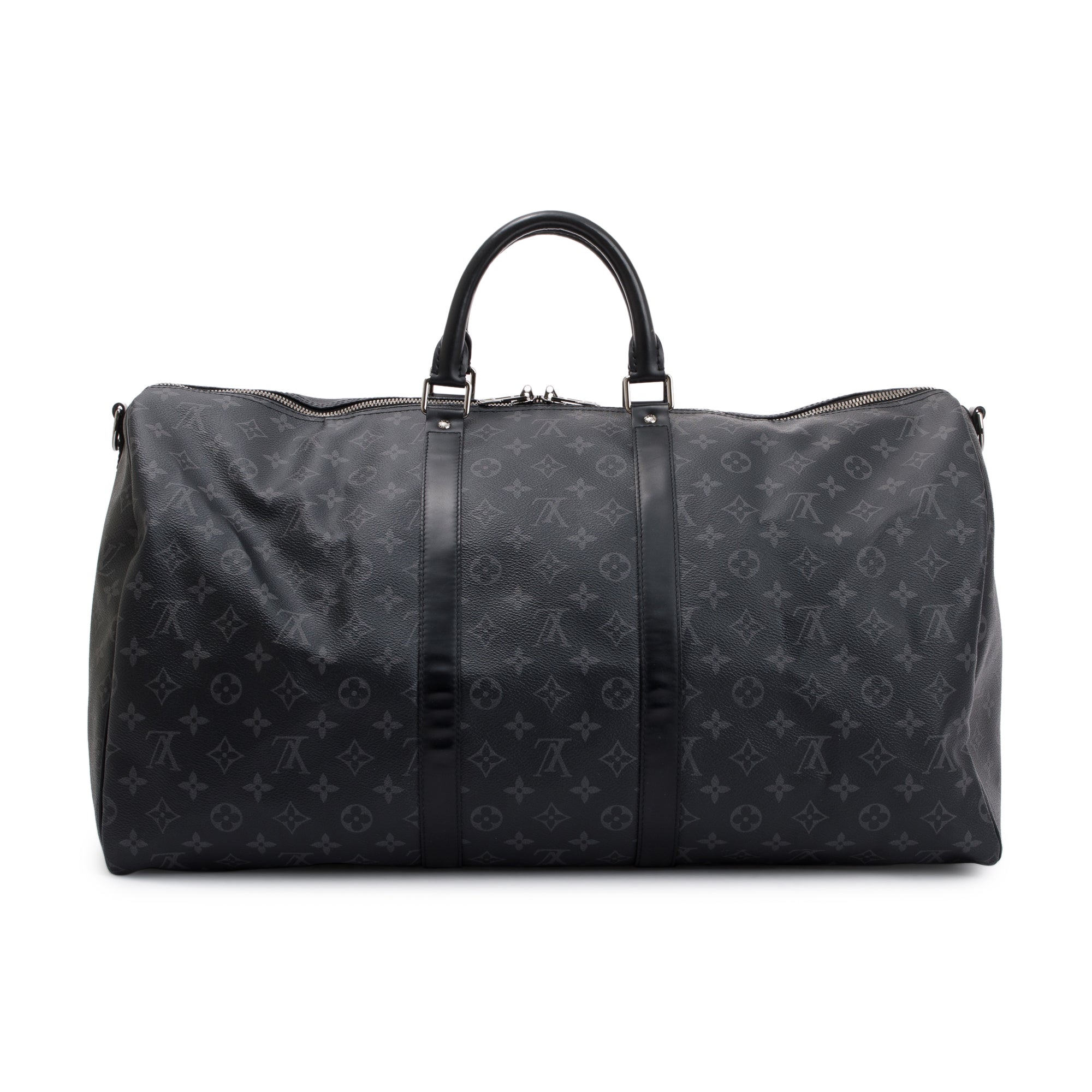 Louis Vuitton 2022 Monogram Eclipse Keepall Bandouliere 55 w/ Strap & Box