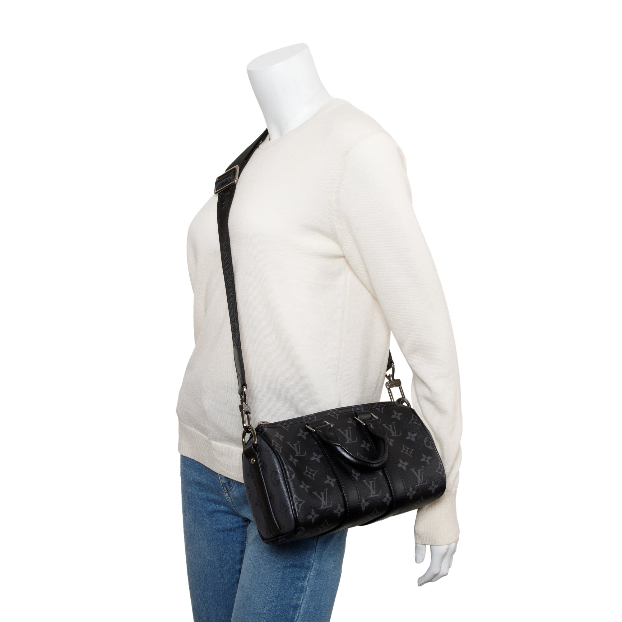 Louis Vuitton 2022 Monogram Eclipse Keepall XS Bag w/ Box & Strap