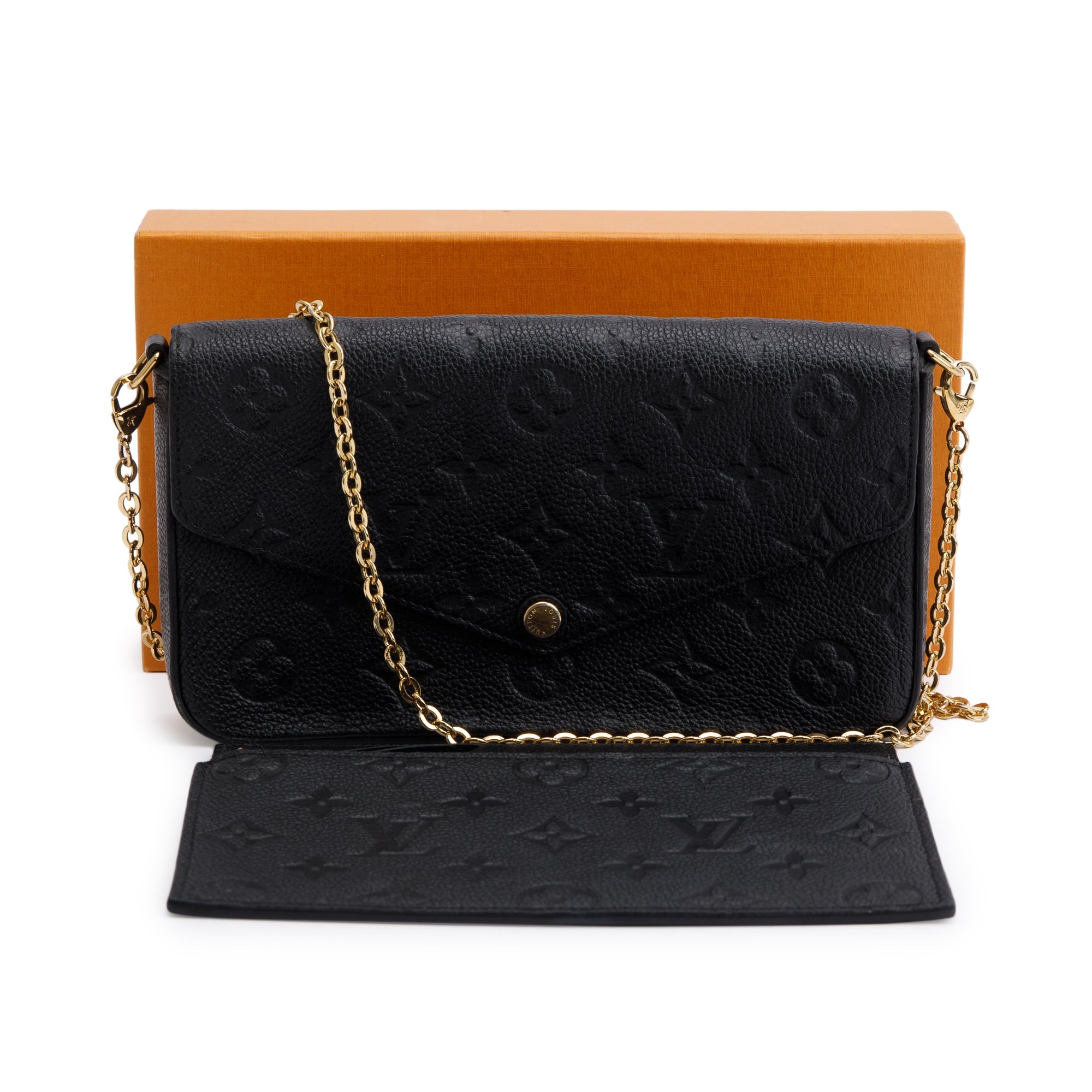 Louis Vuitton 2022 Monogram Empreinte Leather Felicie Pochette w/ Inserts, Box & Receipt