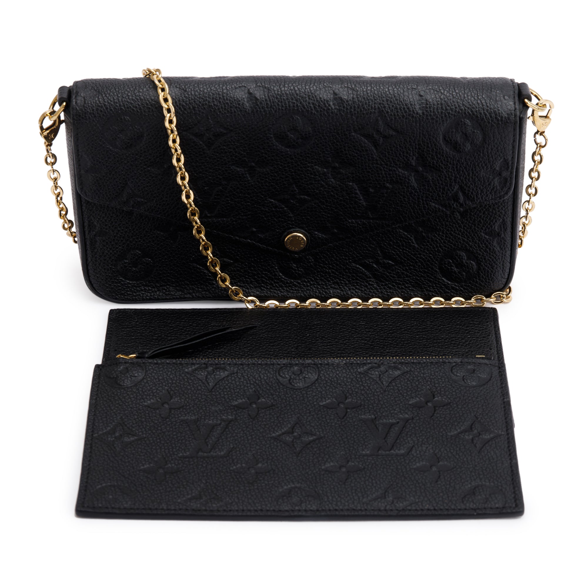 Louis Vuitton 2022 Monogram Empreinte Leather Felicie Pochette w/ Inserts, Box & Receipt