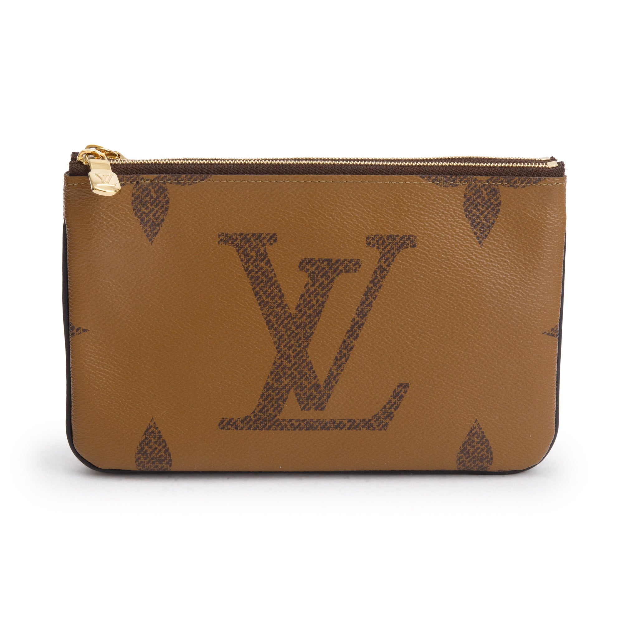 Louis Vuitton 2022 Monogram Giant Reverse & Monogram Double Zip Pochette w/ Strap