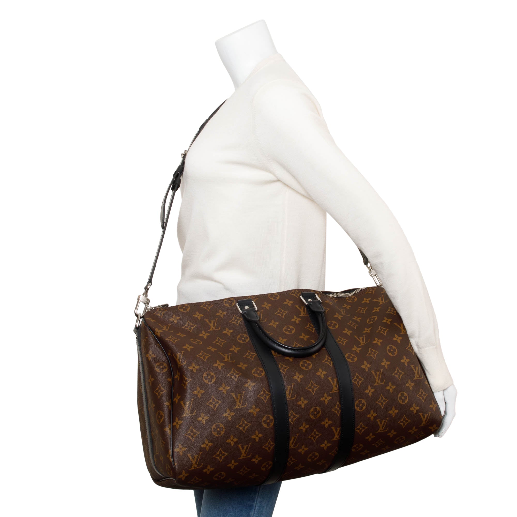 Louis Vuitton 2022 Monogram Macassar Keepall Bandouliere 45 w/ Box