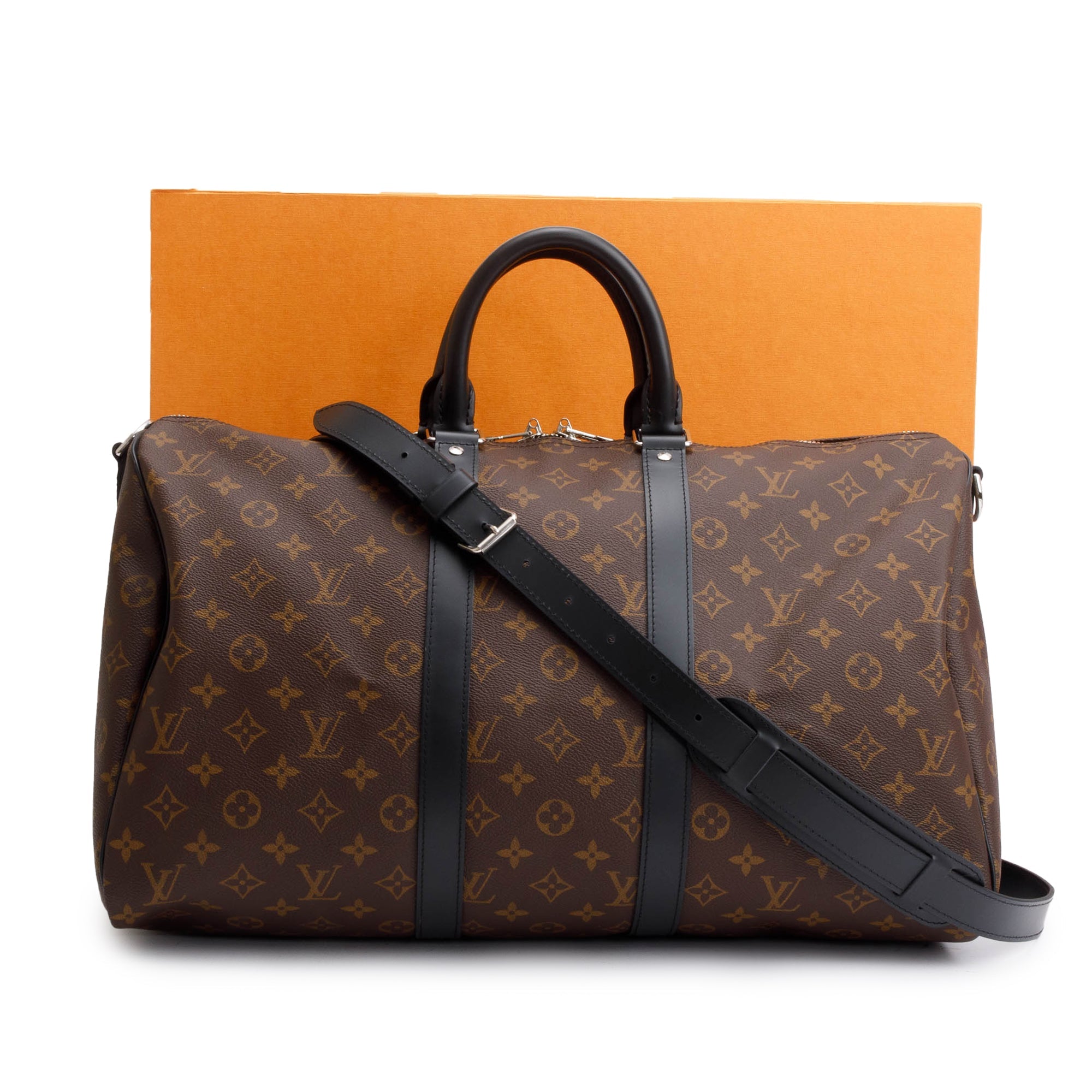 Louis Vuitton 2022 Monogram Macassar Keepall Bandouliere 45 w/ Box