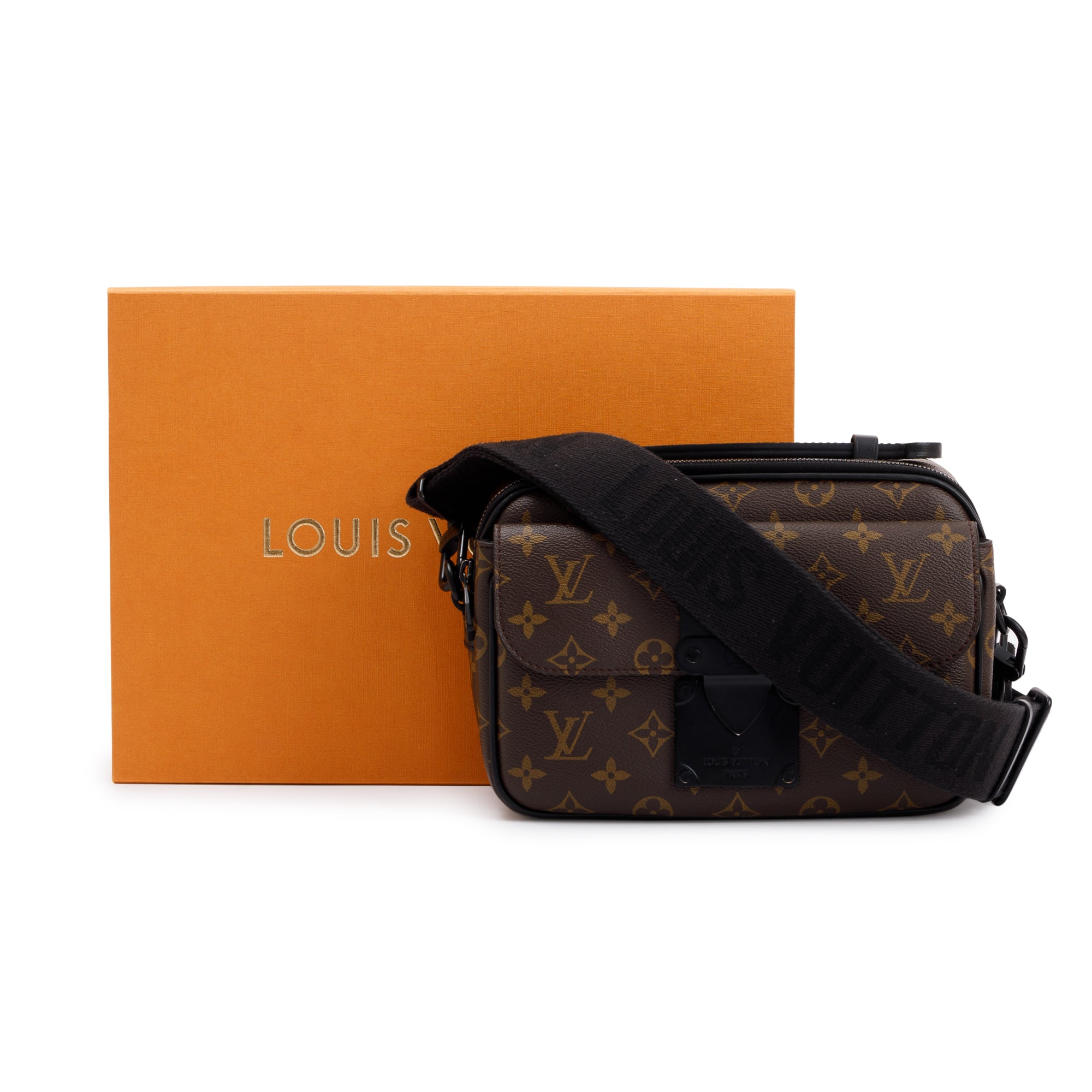 Louis Vuitton 2022 Monogram Macassar S Lock Messenger Bag w/ Box & Receipt