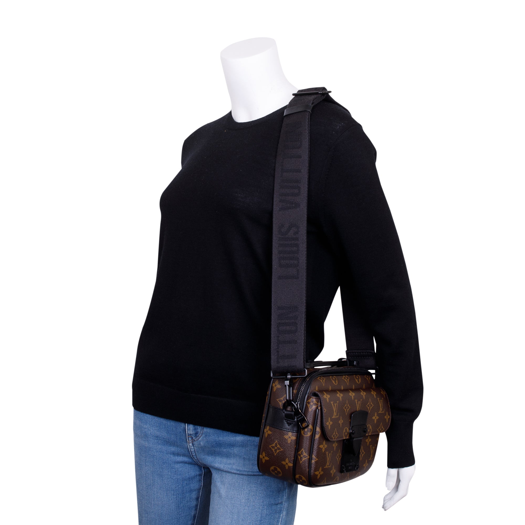 Louis Vuitton 2022 Monogram Macassar S Lock Messenger Bag w/ Box & Receipt