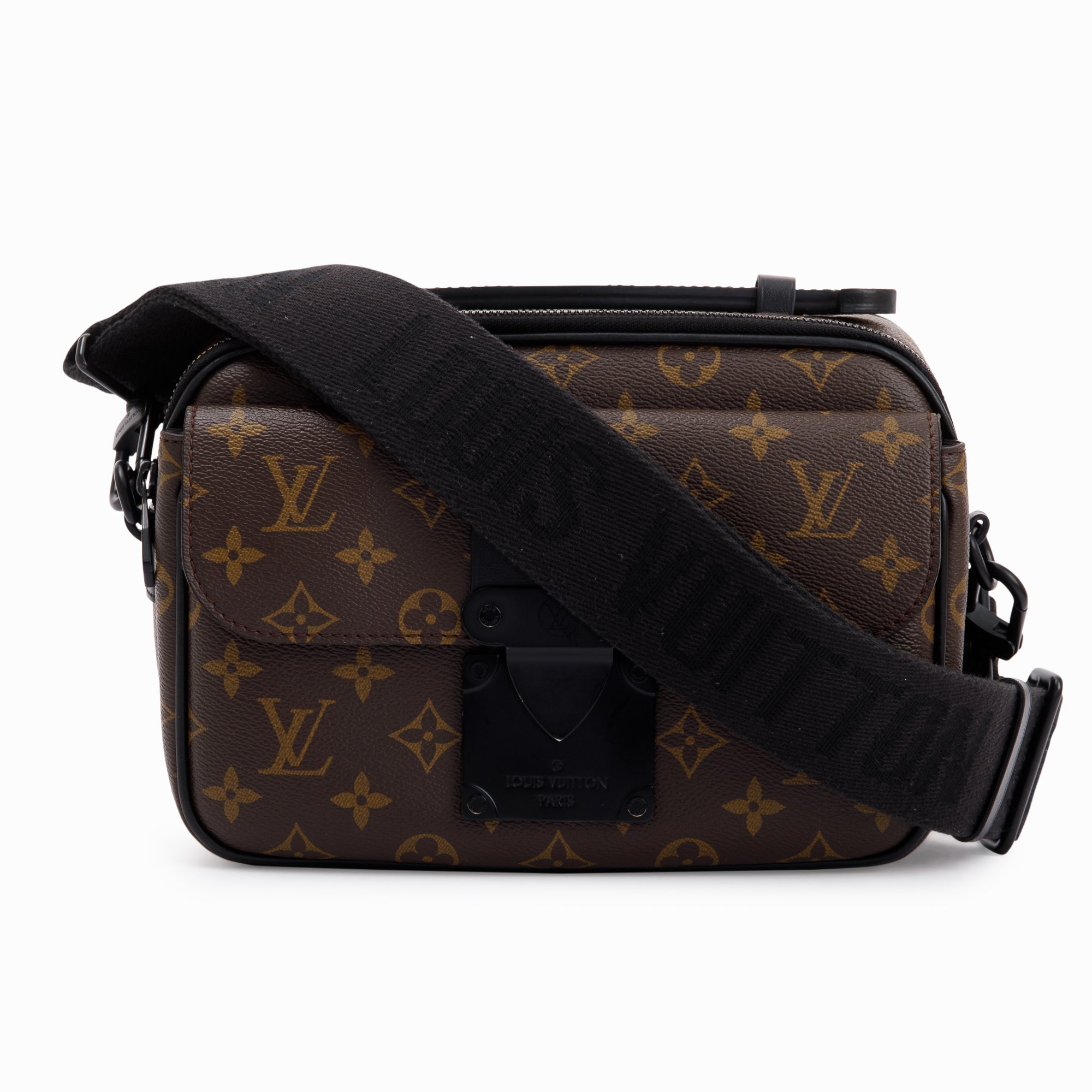 Louis Vuitton 2022 Monogram Macassar S Lock Messenger Bag w/ Box & Receipt