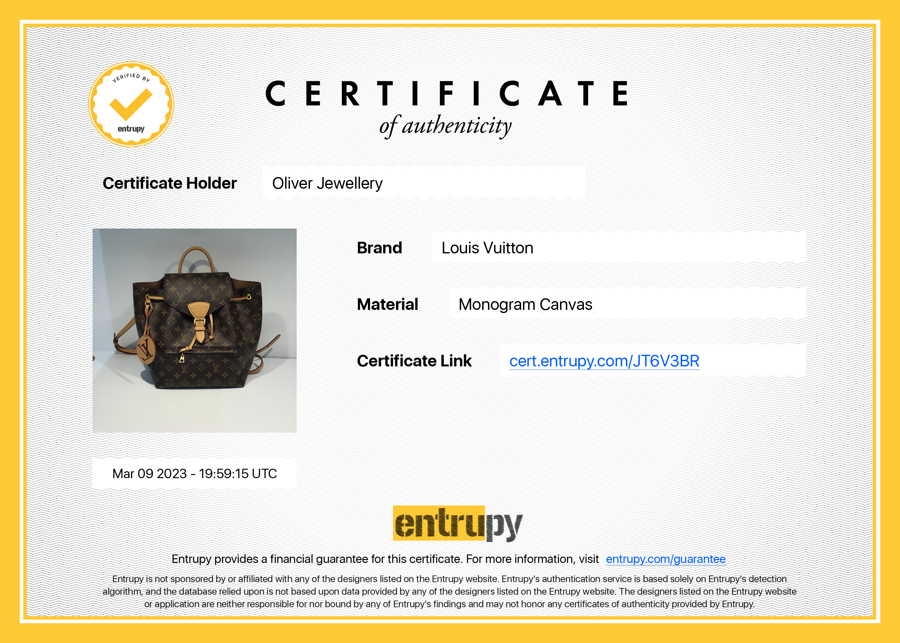 Louis Vuitton 2022 Monogram Montsouris PM Backpack w/ Receipt