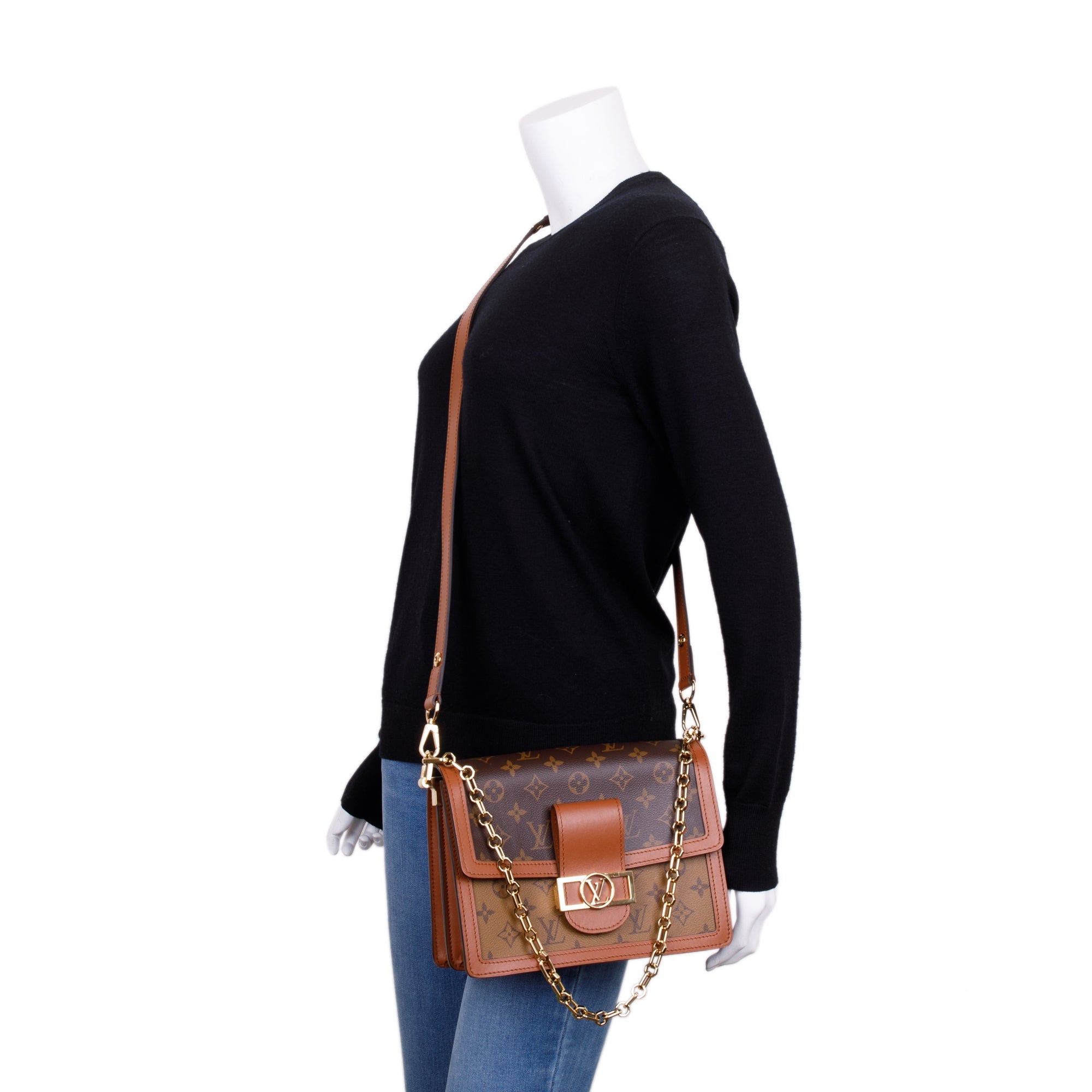 Louis Vuitton 2022 Monogram Reverse Dauphine MM w/ Strap & Box Box