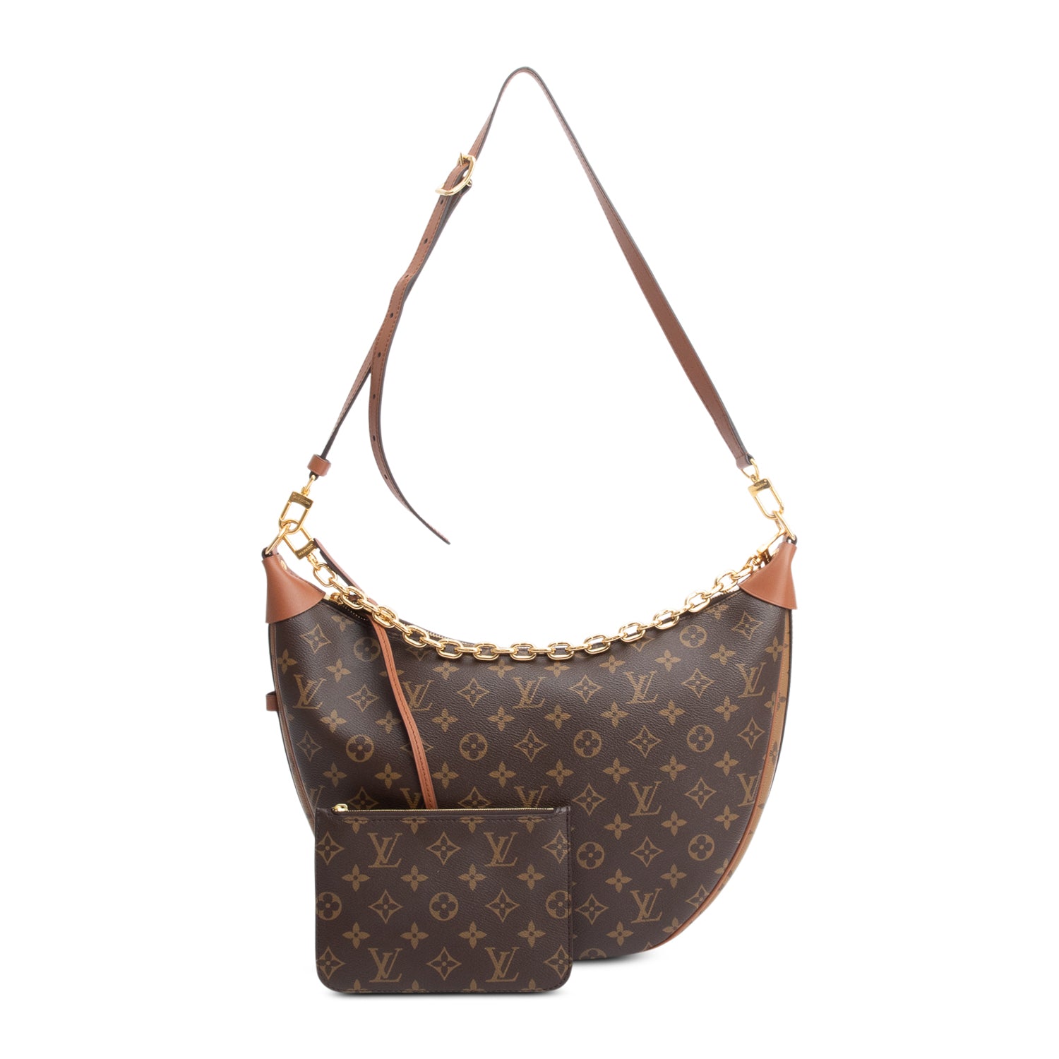 Louis Vuitton 2022 Monogram Reverse Loop Hobo Bag w/ Pouch, Strap & Receipt