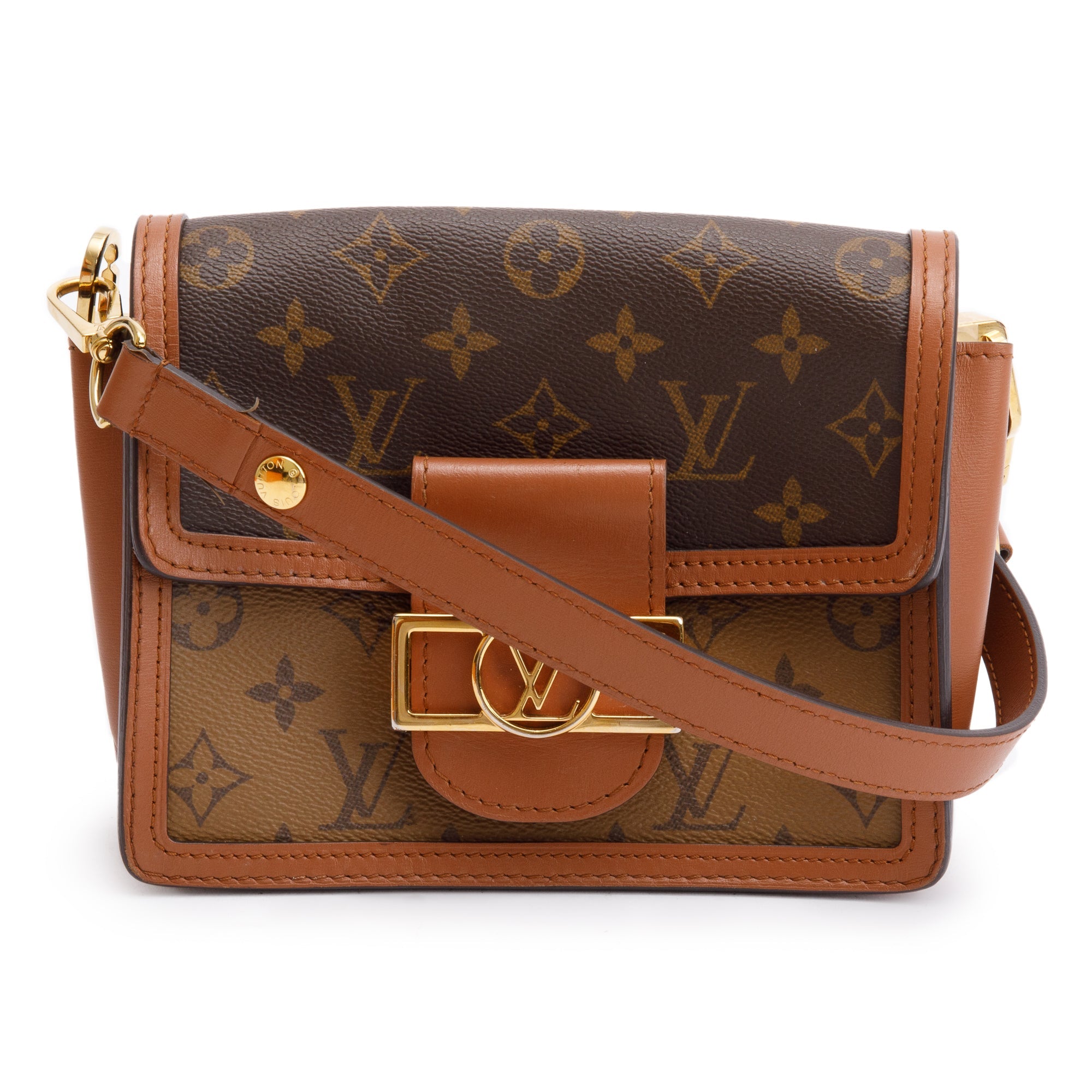 Louis Vuitton 2022 Monogram Reverse Mini Dauphine w/ Strap, Box & Receipt