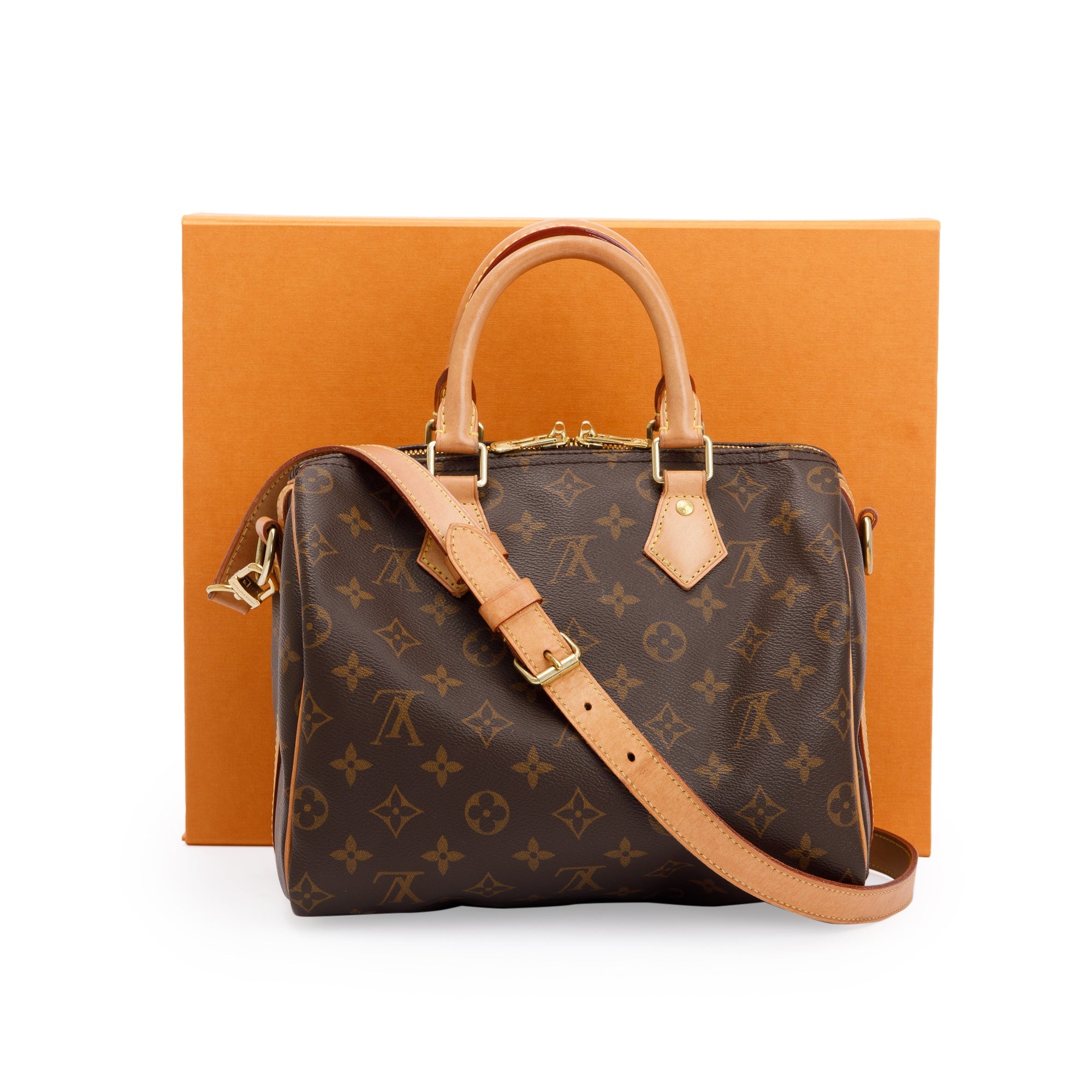 Louis Vuitton 2022 Monogram Speedy Bandouliere 25 w/ Strap & Box