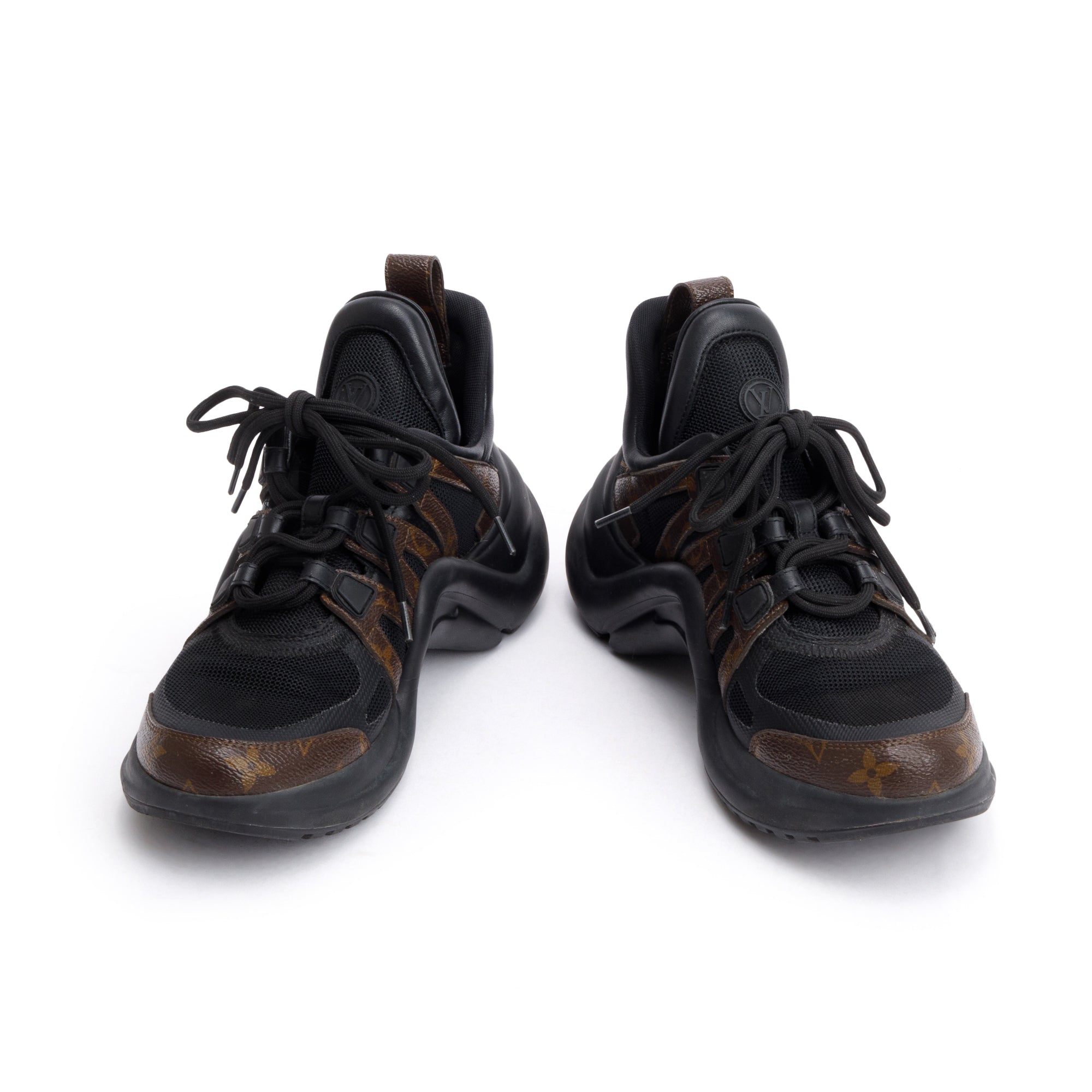 Louis Vuitton 2022 Monogram Trim Black LV Archlight Sneakers, Size 39