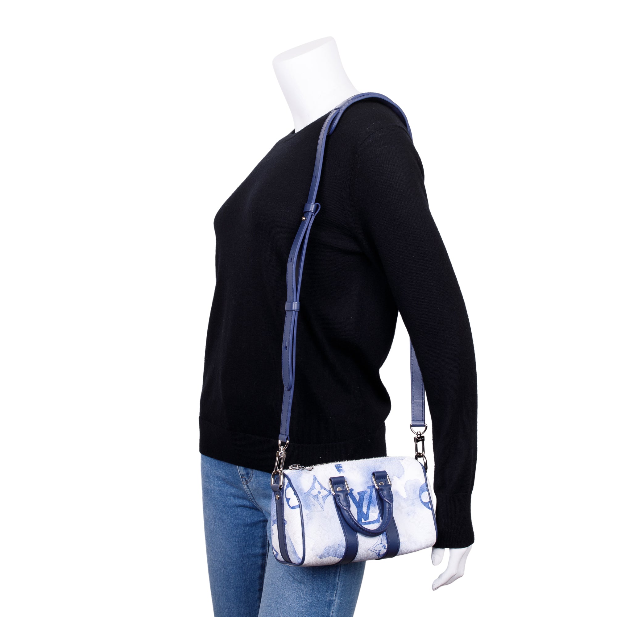 Louis Vuitton 2022 Monogram XS Blue Watercolor Keepall Bag w/ Box