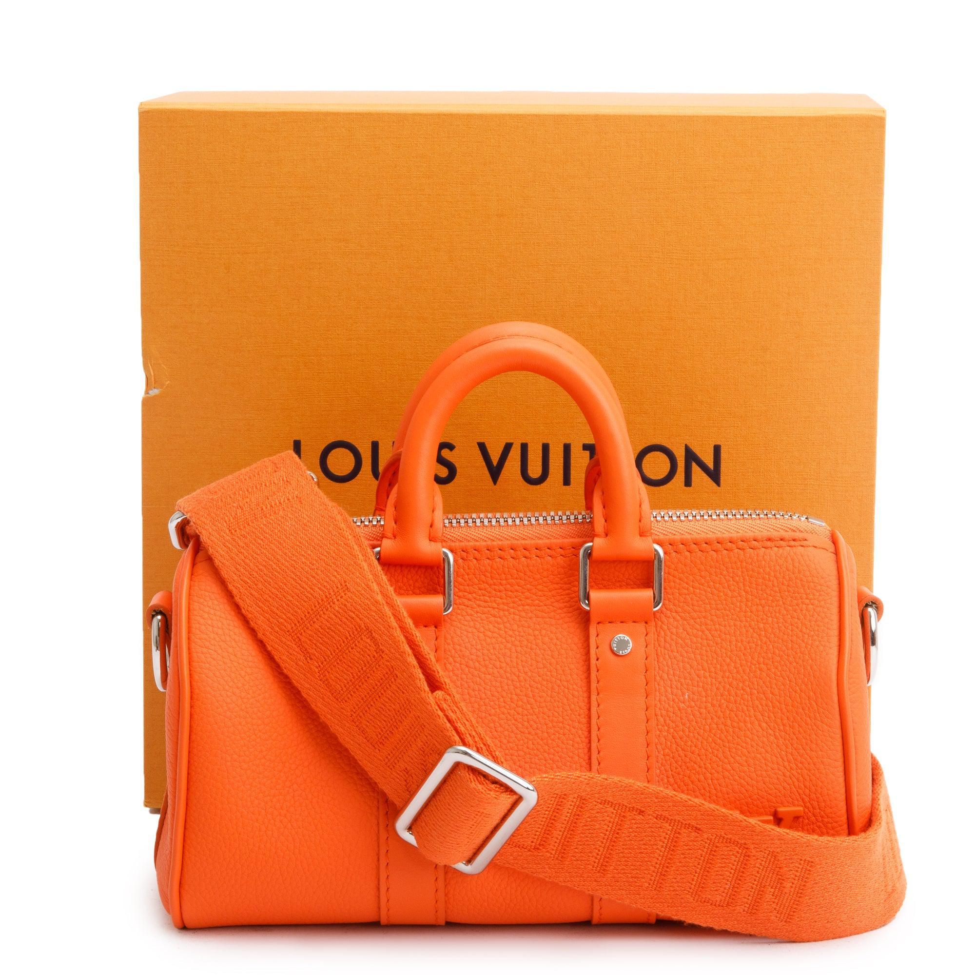Louis Vuitton 2022 Orange Leather XS Aerogram Keepall Bag w/ Box & Strap