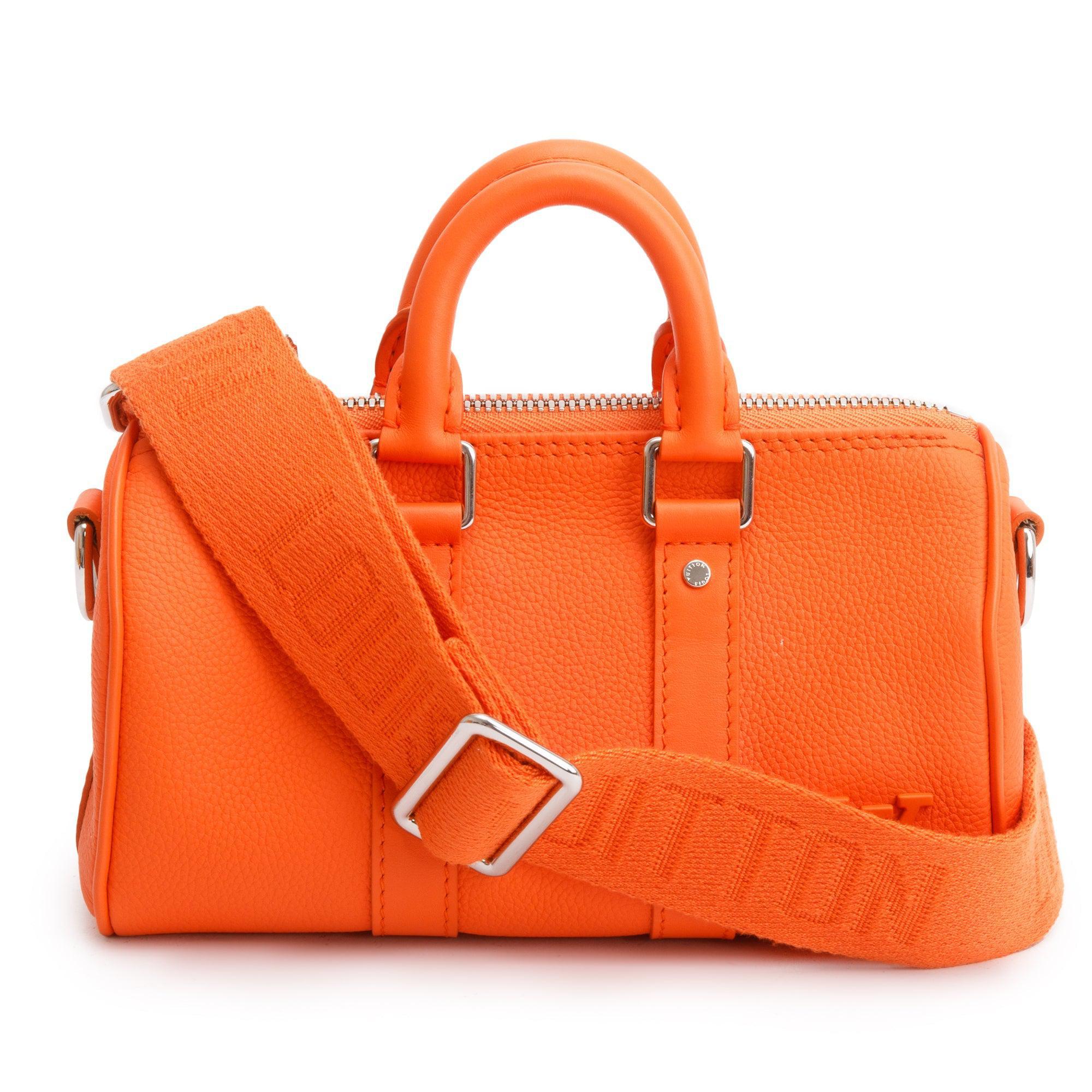 Louis Vuitton 2022 Orange Leather XS Aerogram Keepall Bag w/ Box & Strap