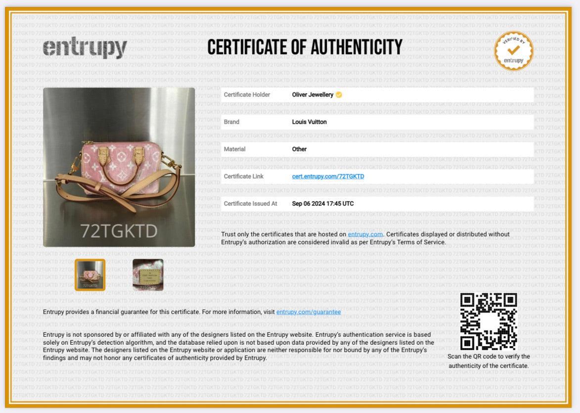 Louis Vuitton 2022 Pink Monogram Denim Nano Speedy w/ Strap